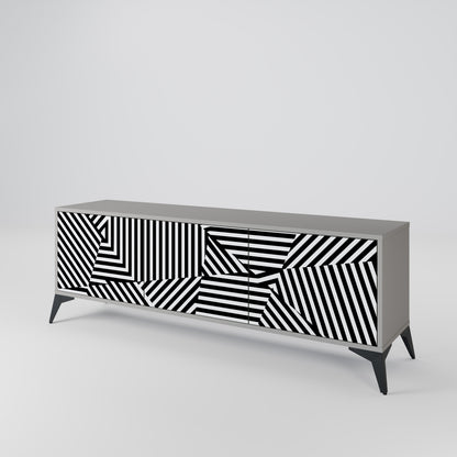 ILLUSIONARY LATTICE 3-Door TV Cabinet