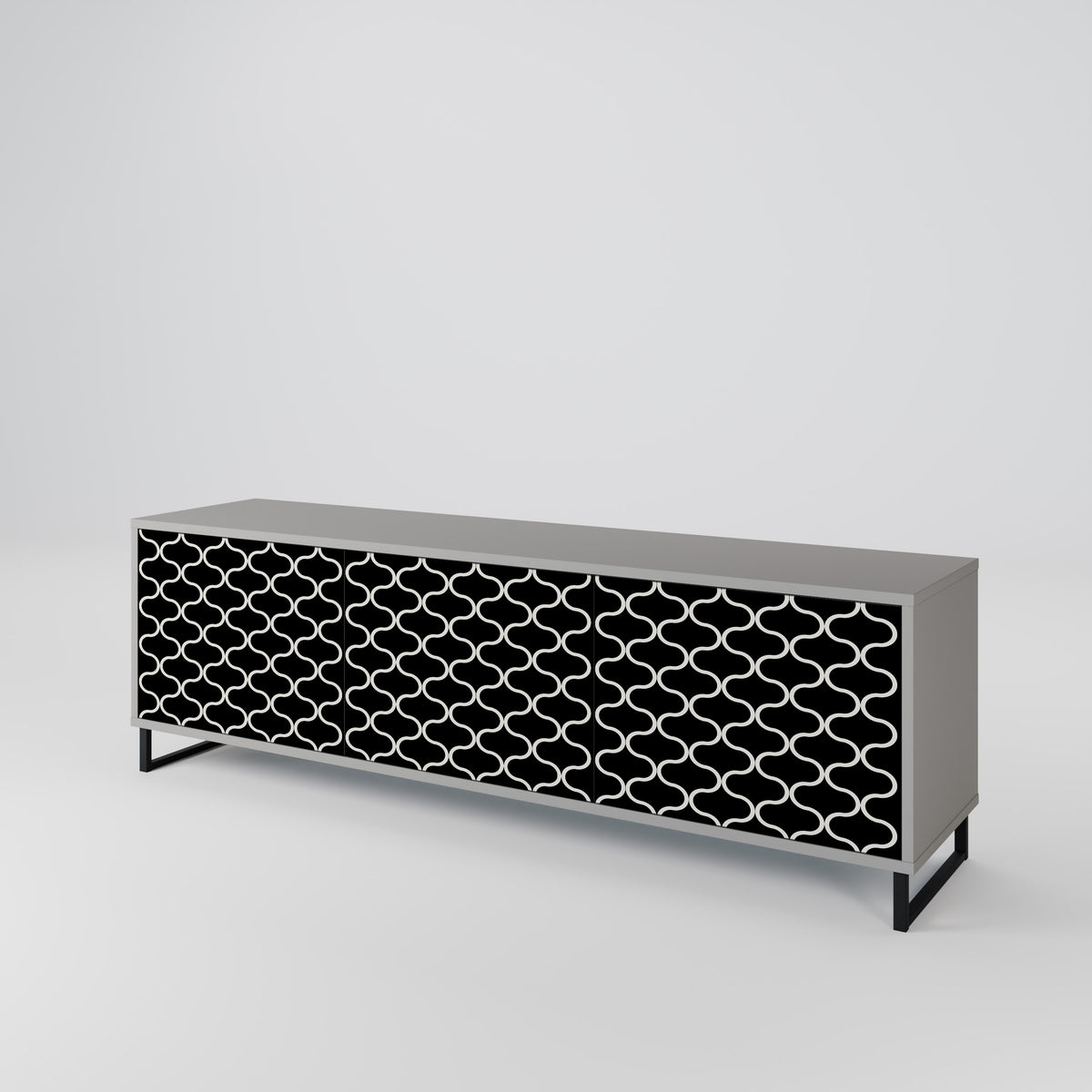 TESSELATED BLACKNESS 3-Door TV Cabinet