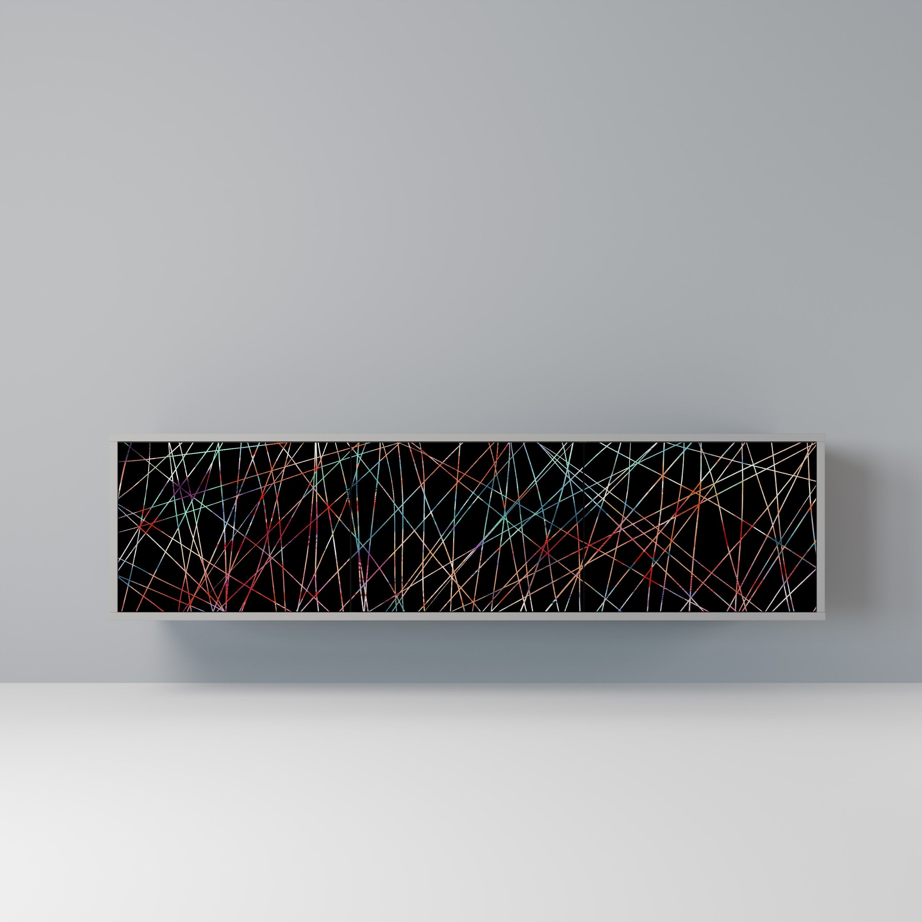 Βάση τηλεόρασης LUMINOUS SNARE 3 πορτών σε γκρι φινίρισμα