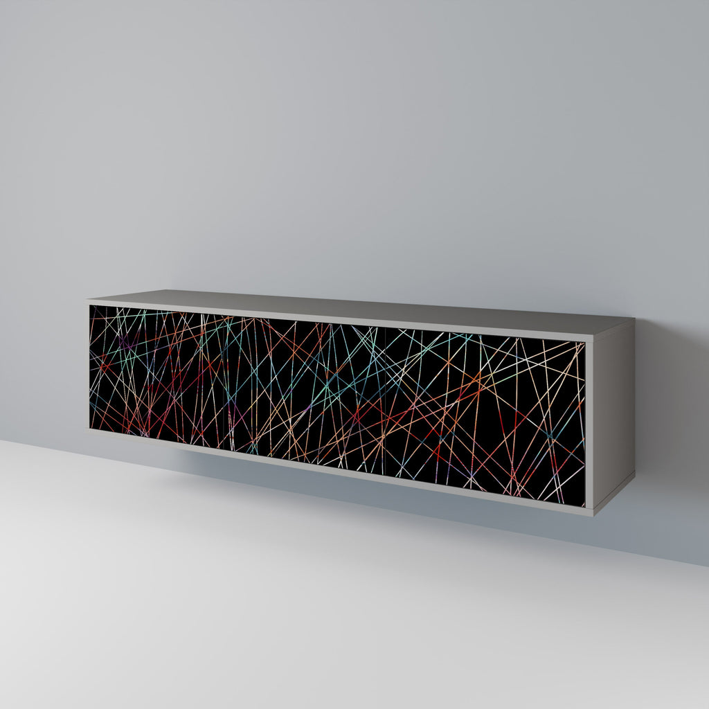 Βάση τηλεόρασης LUMINOUS SNARE 3 πορτών σε γκρι φινίρισμα
