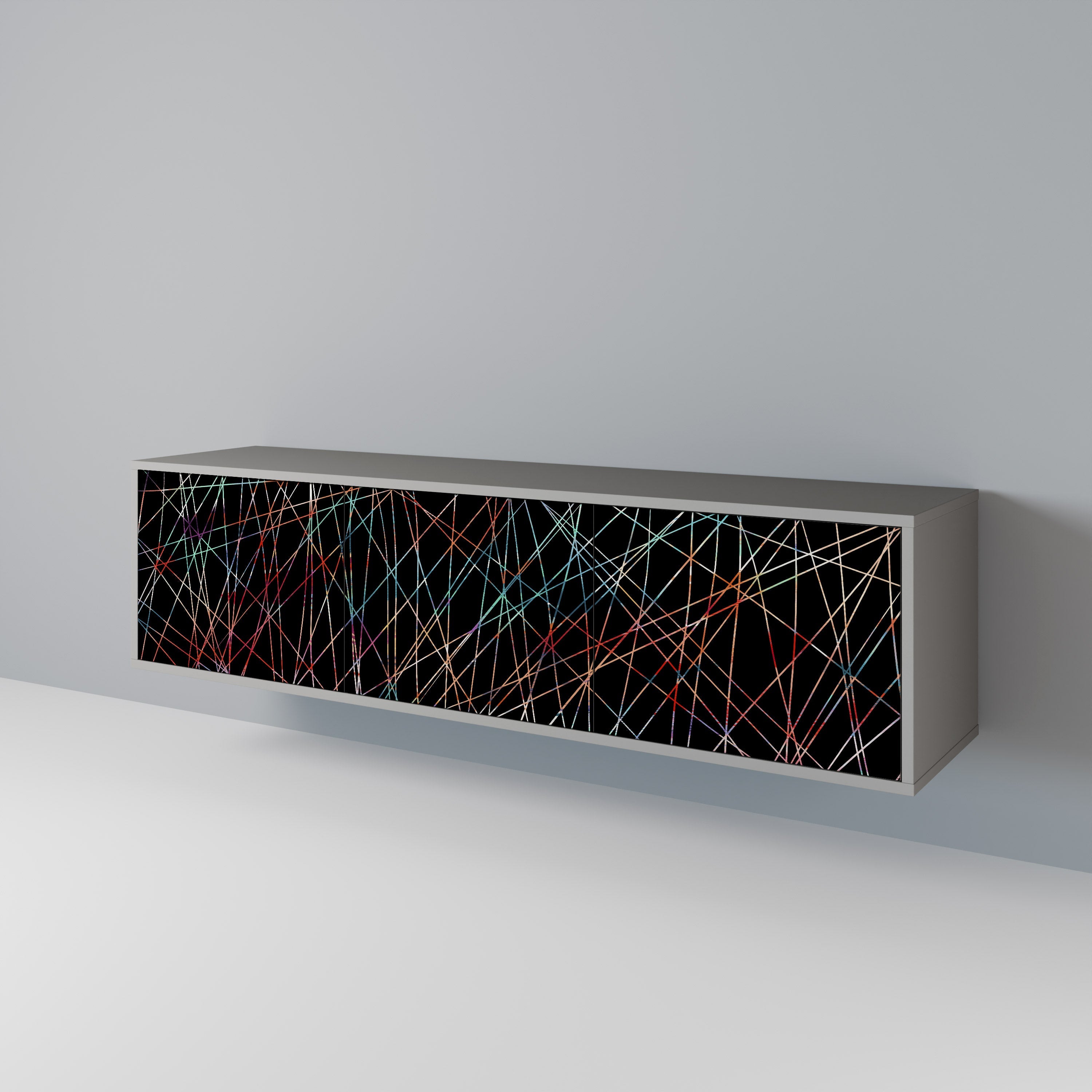 Βάση τηλεόρασης LUMINOUS SNARE 3 πορτών σε γκρι φινίρισμα