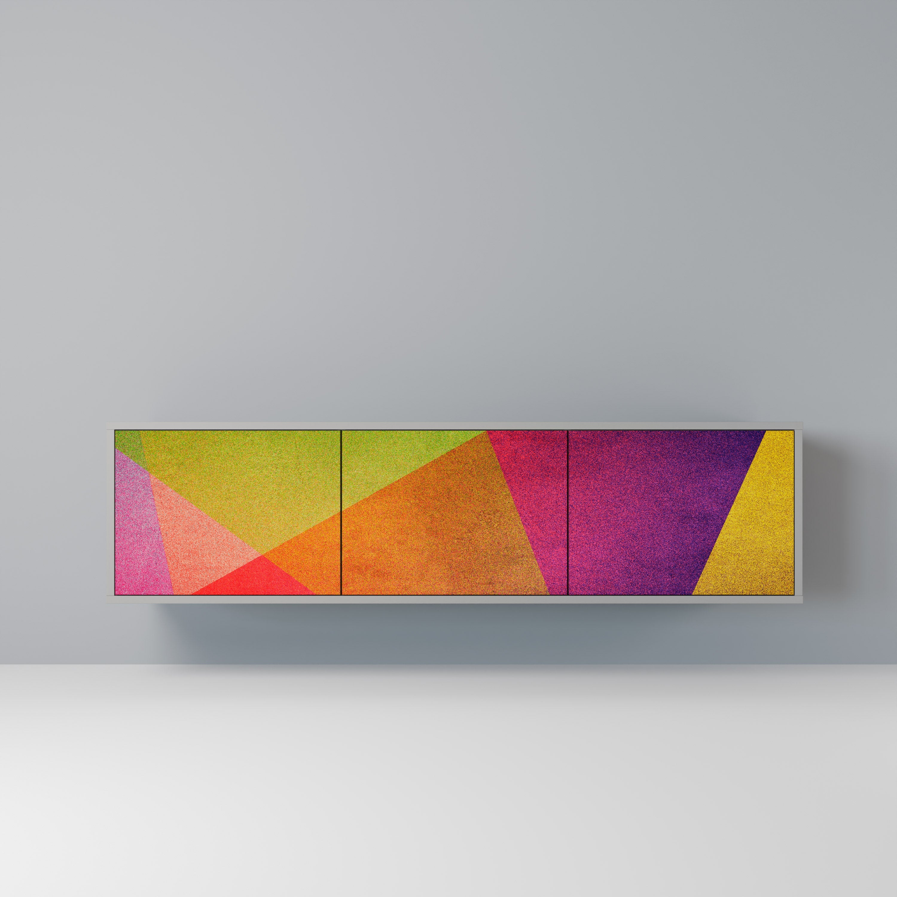 Βάση τηλεόρασης VIVID GEOMETRIA 3 θυρών σε γκρι φινίρισμα