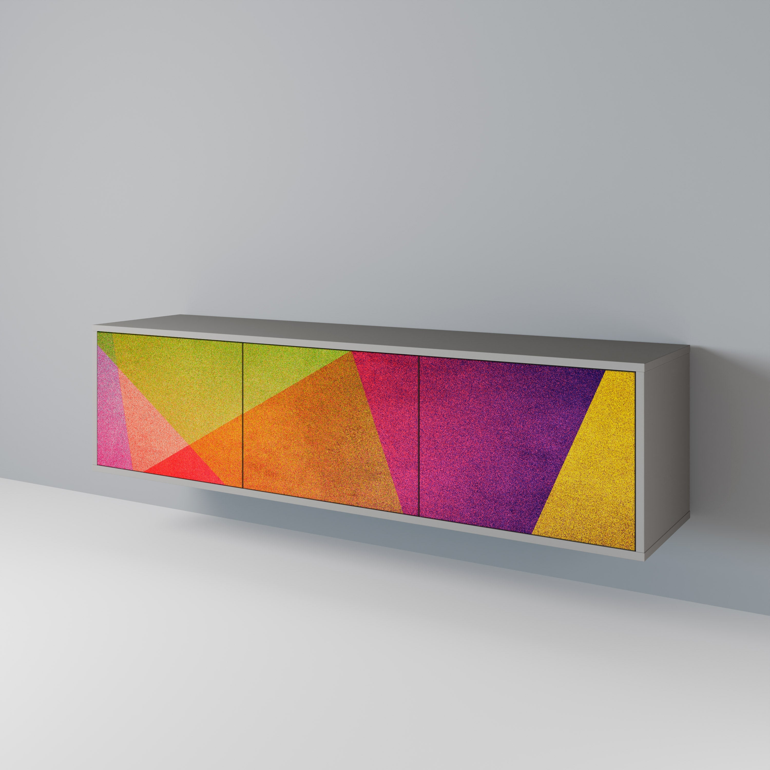 Βάση τηλεόρασης VIVID GEOMETRIA 3 θυρών σε γκρι φινίρισμα