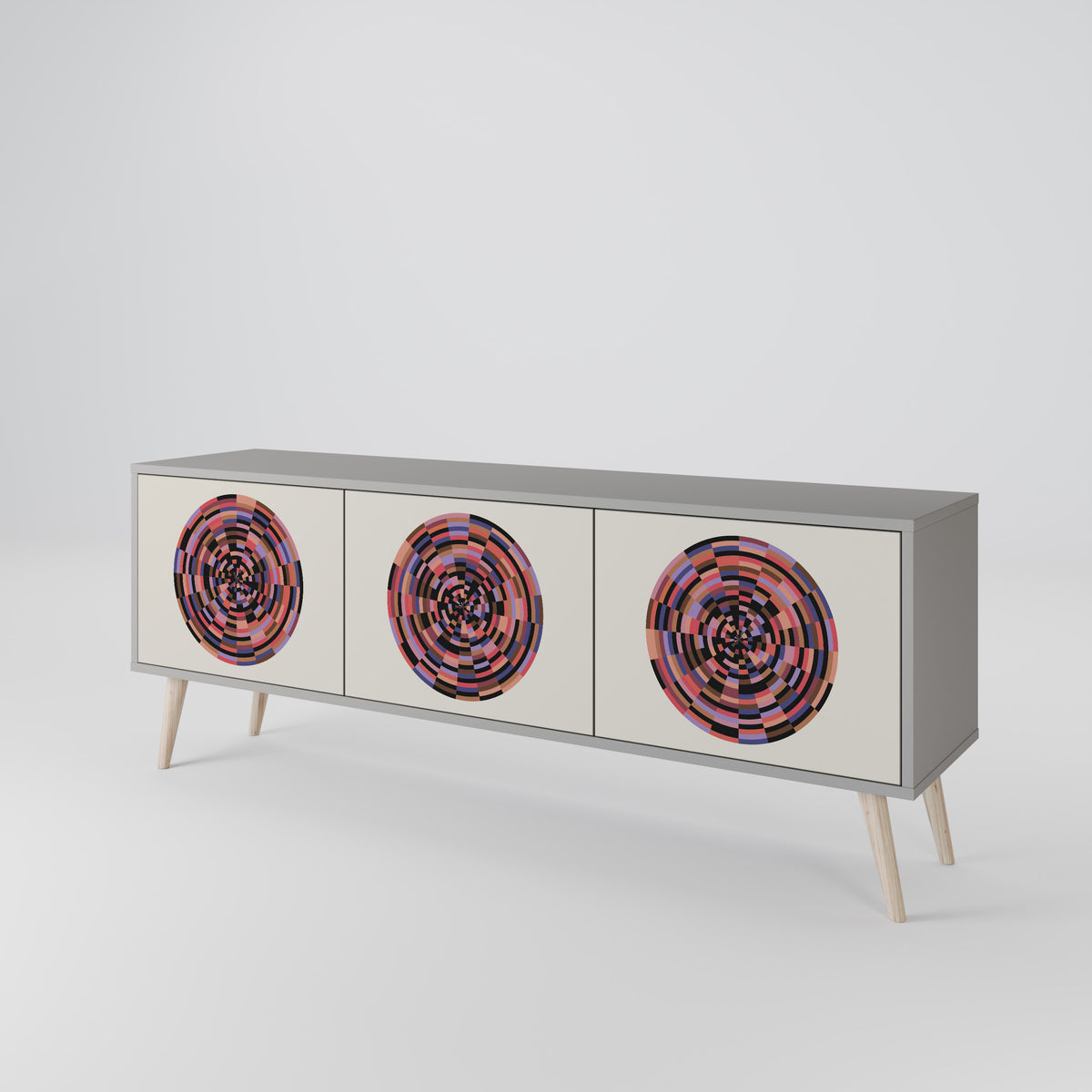 BROWN CIRCLES Έπιπλο τηλεόρασης 3-θυρών