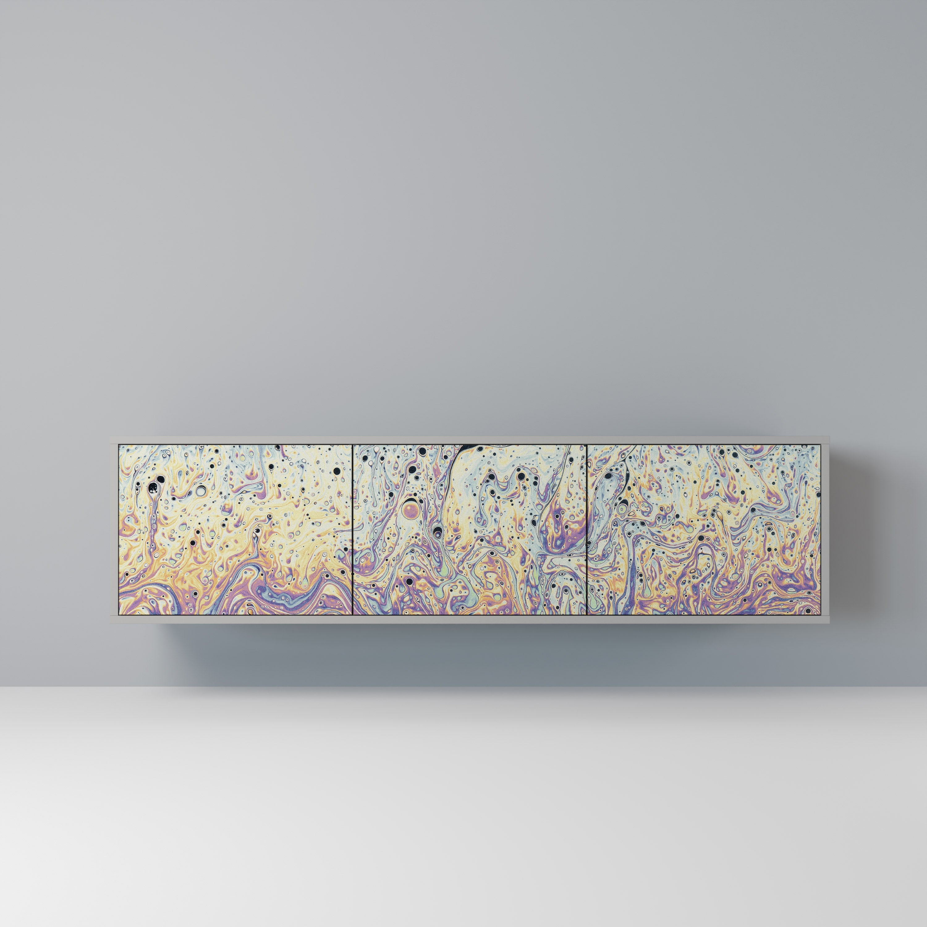 MOSAIC OF COLORS 3θυρη βάση τηλεόρασης σε γκρι φινίρισμα