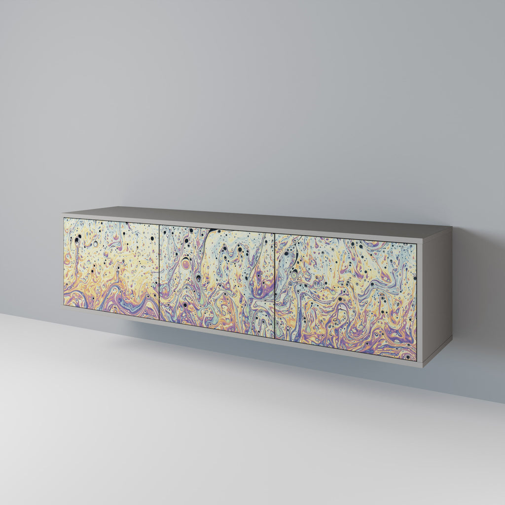 MOSAIC OF COLORS 3θυρη βάση τηλεόρασης σε γκρι φινίρισμα