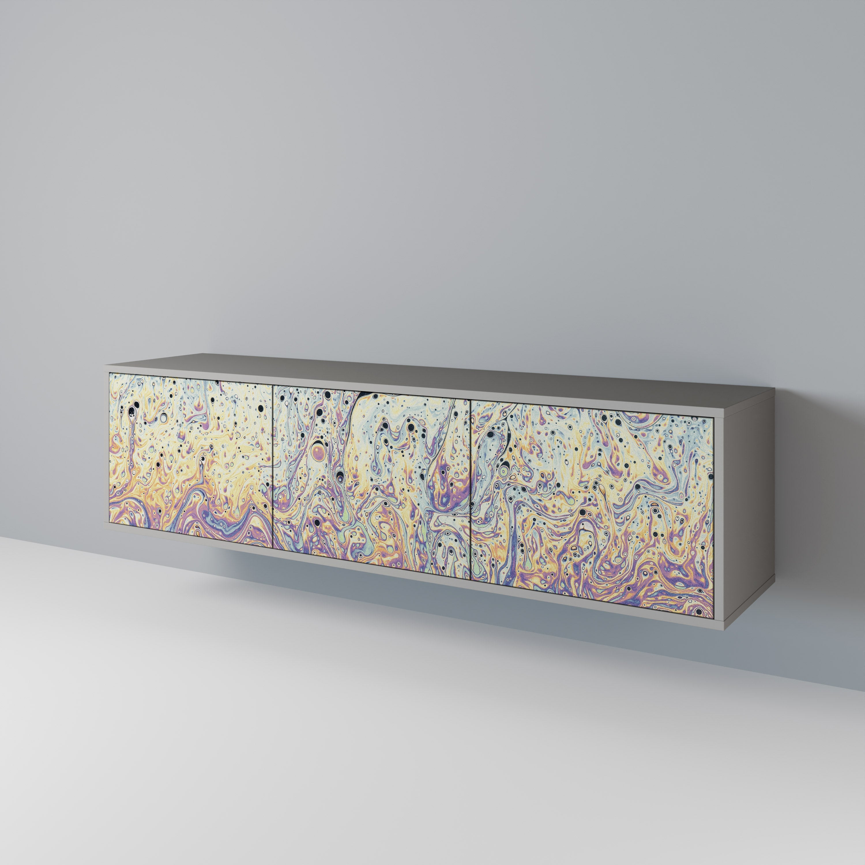 MOSAIC OF COLORS 3θυρη βάση τηλεόρασης σε γκρι φινίρισμα