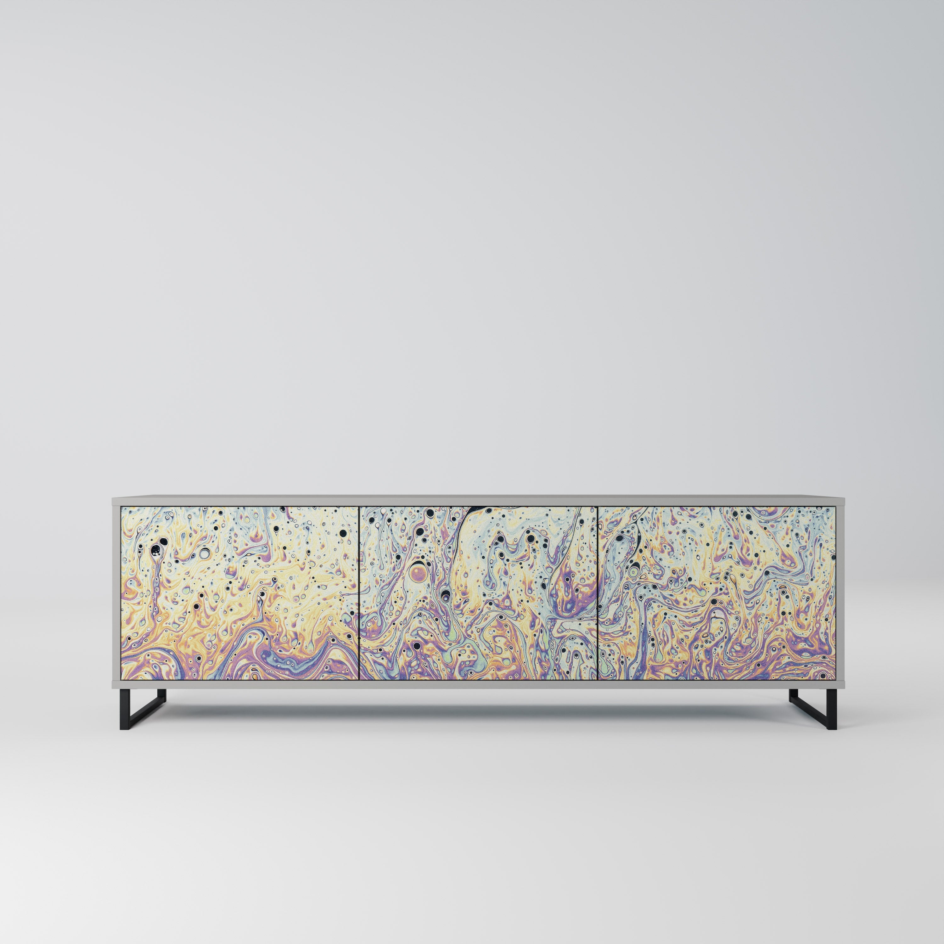 MOSAIC OF COLORS 3θυρη βάση τηλεόρασης σε γκρι φινίρισμα