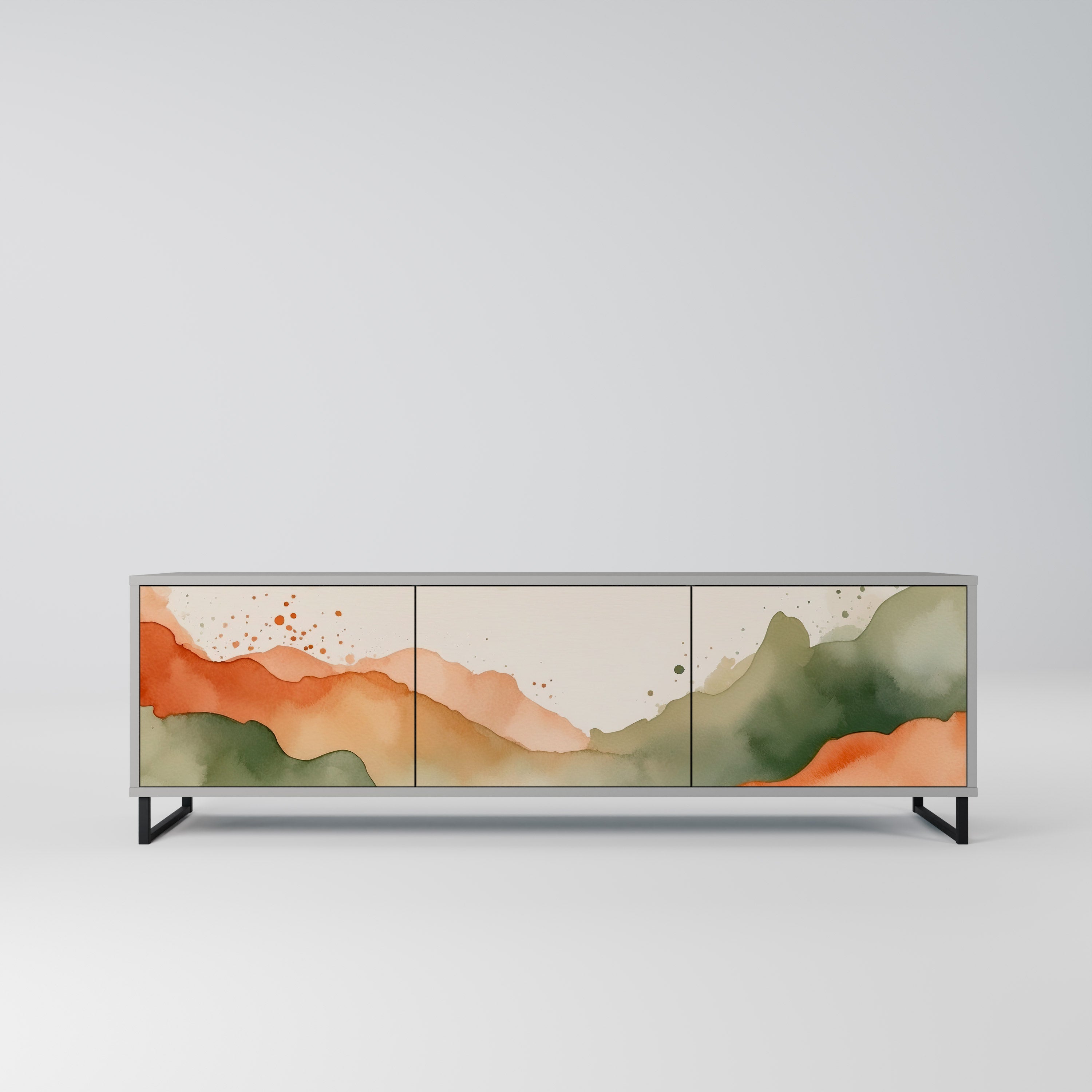 Βάση τηλεόρασης 3 θυρών WATERCOLOUR PEAKS σε γκρι φινίρισμα