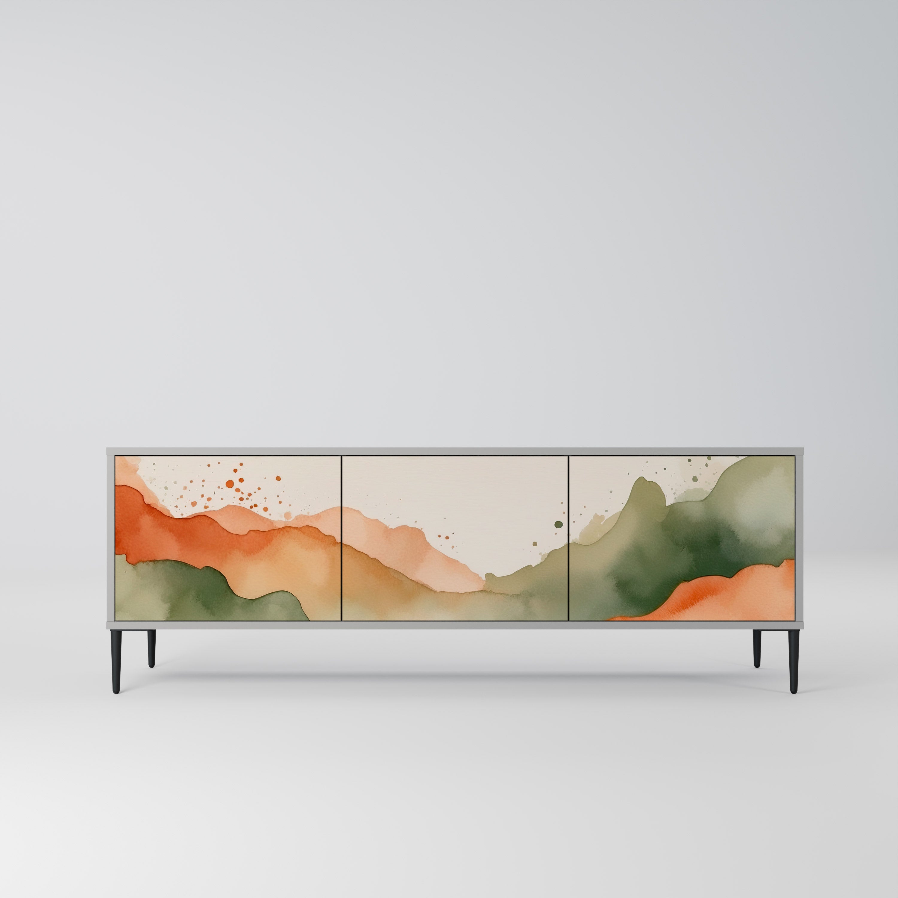Βάση τηλεόρασης 3 θυρών WATERCOLOUR PEAKS σε γκρι φινίρισμα
