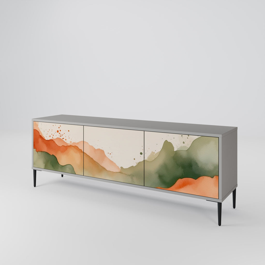 Βάση τηλεόρασης 3 θυρών WATERCOLOUR PEAKS σε γκρι φινίρισμα