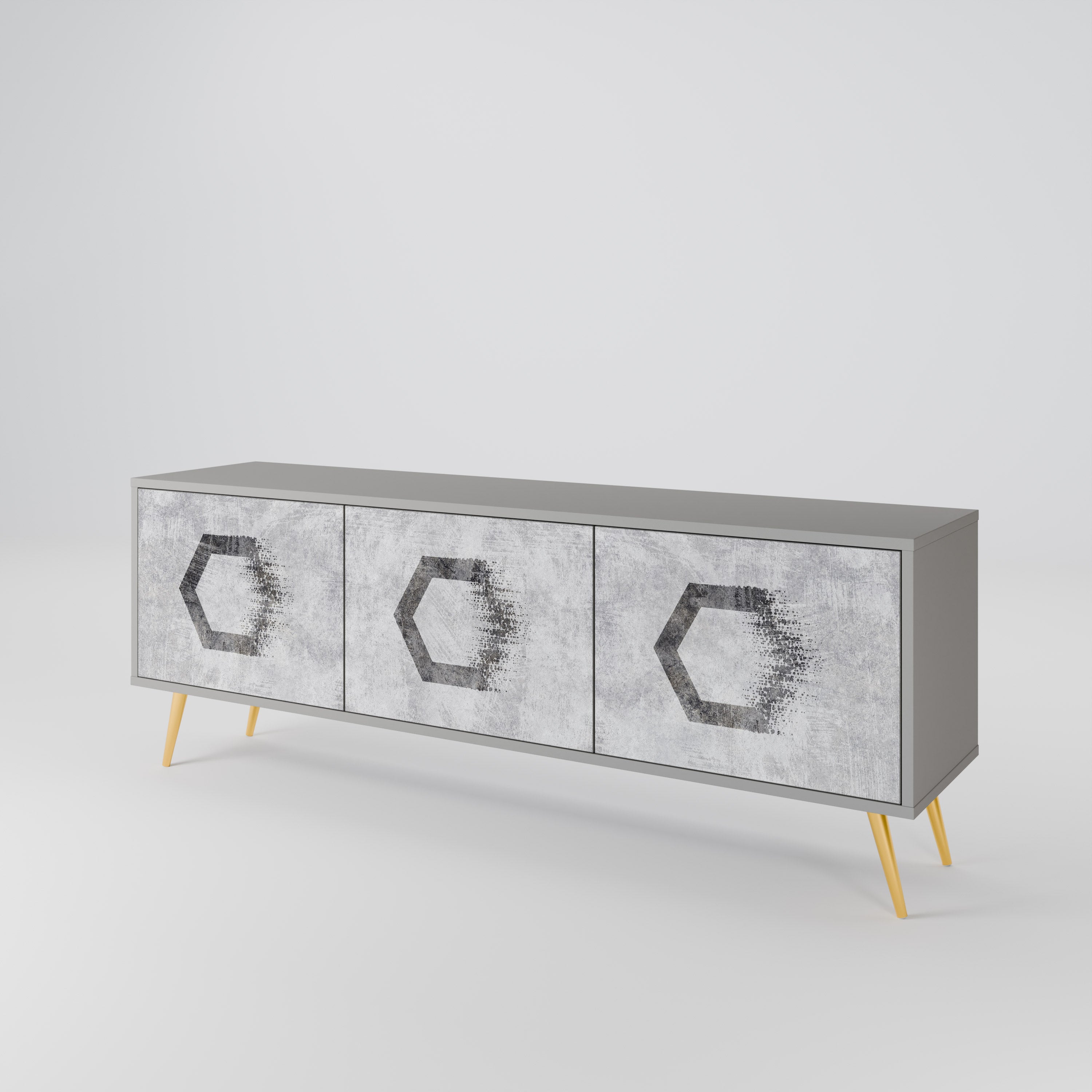 HEXAGONAL FIGURES Έπιπλο τηλεόρασης 3-θυρών
