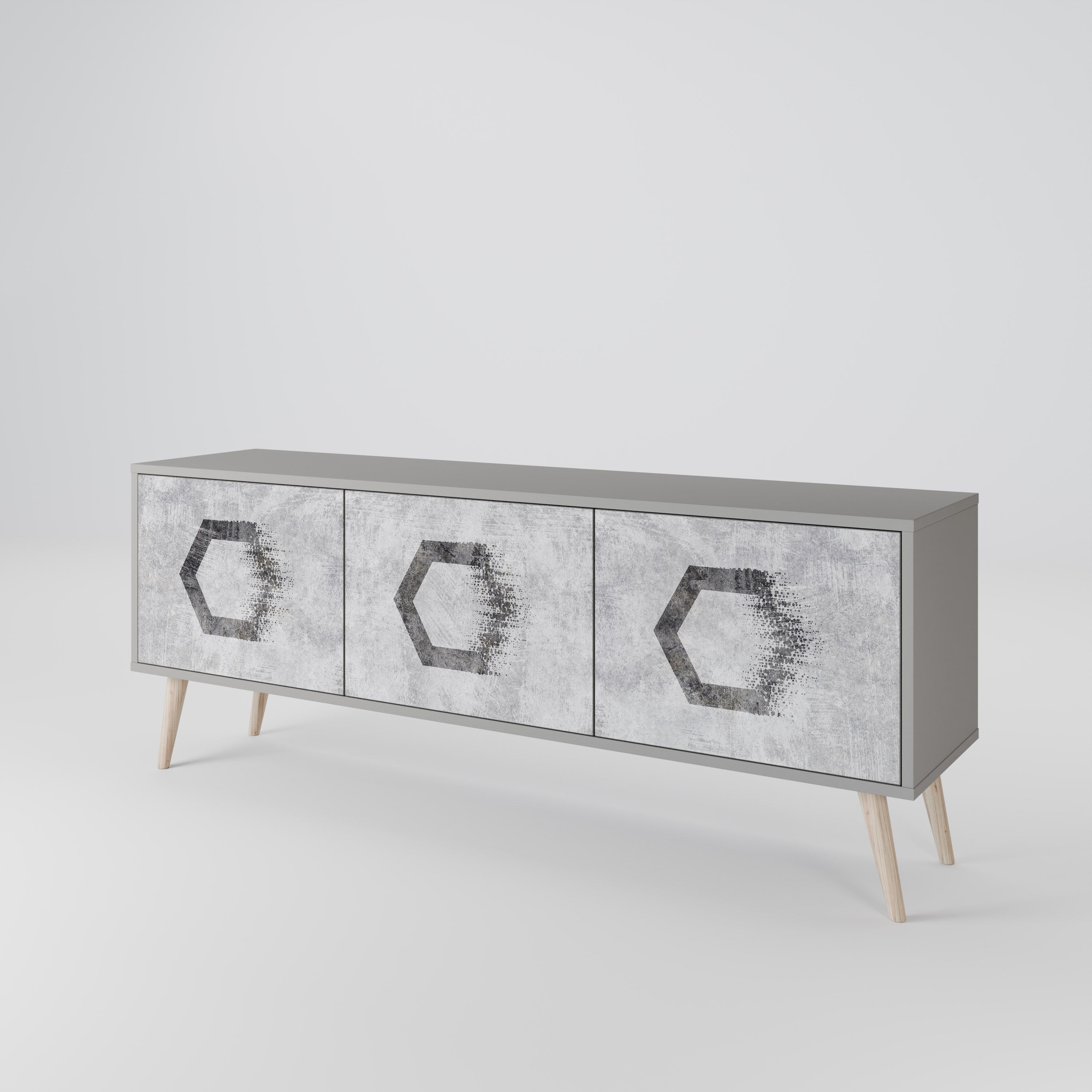 HEXAGONAL FIGURES Έπιπλο τηλεόρασης 3-θυρών