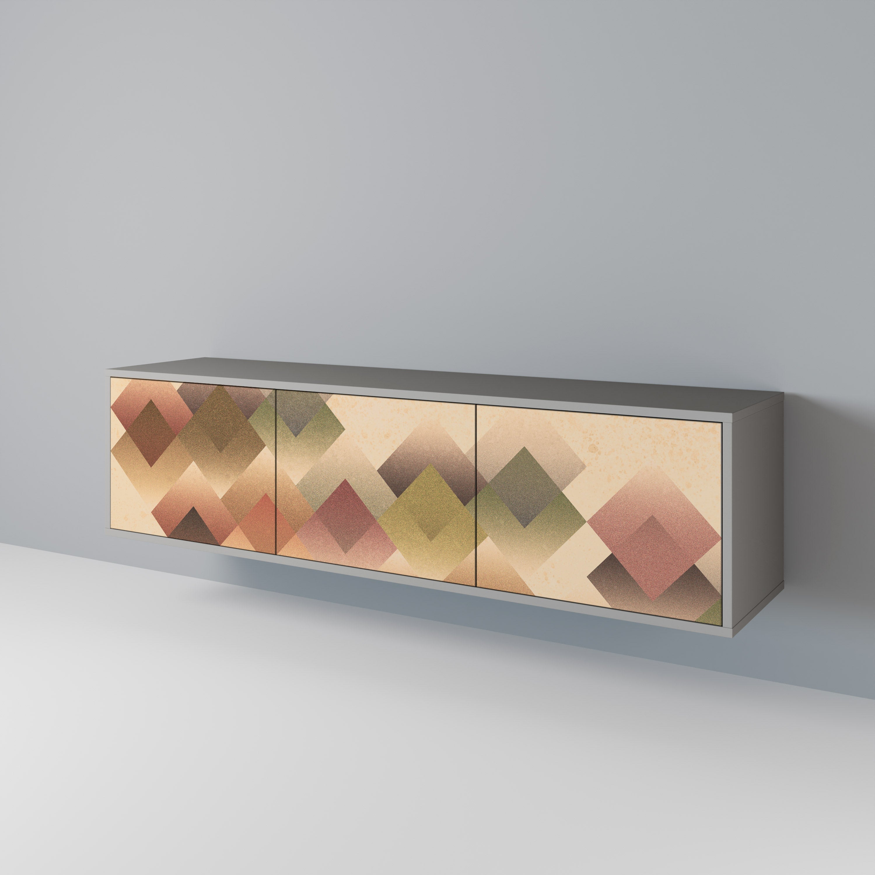 Βάση τηλεόρασης GEOMETRIC FUSION 3 θυρών σε γκρι φινίρισμα