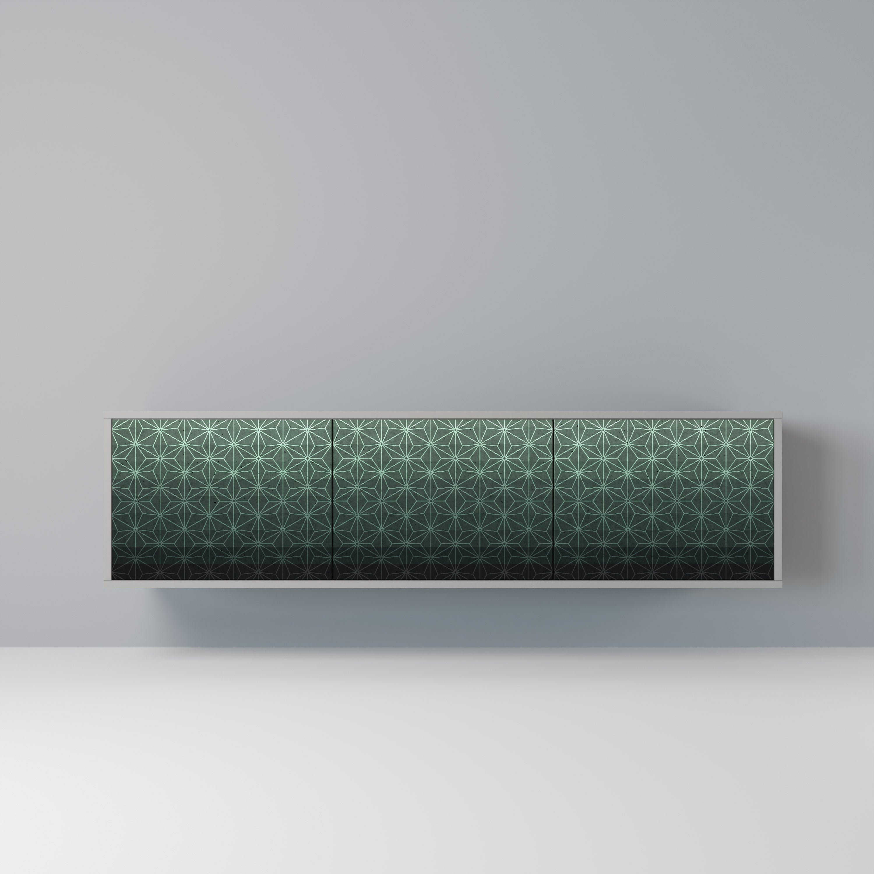 ORNAMENENTAL GLIMMER 3θυρο έπιπλο τηλεόρασης σε γκρι φινίρισμα