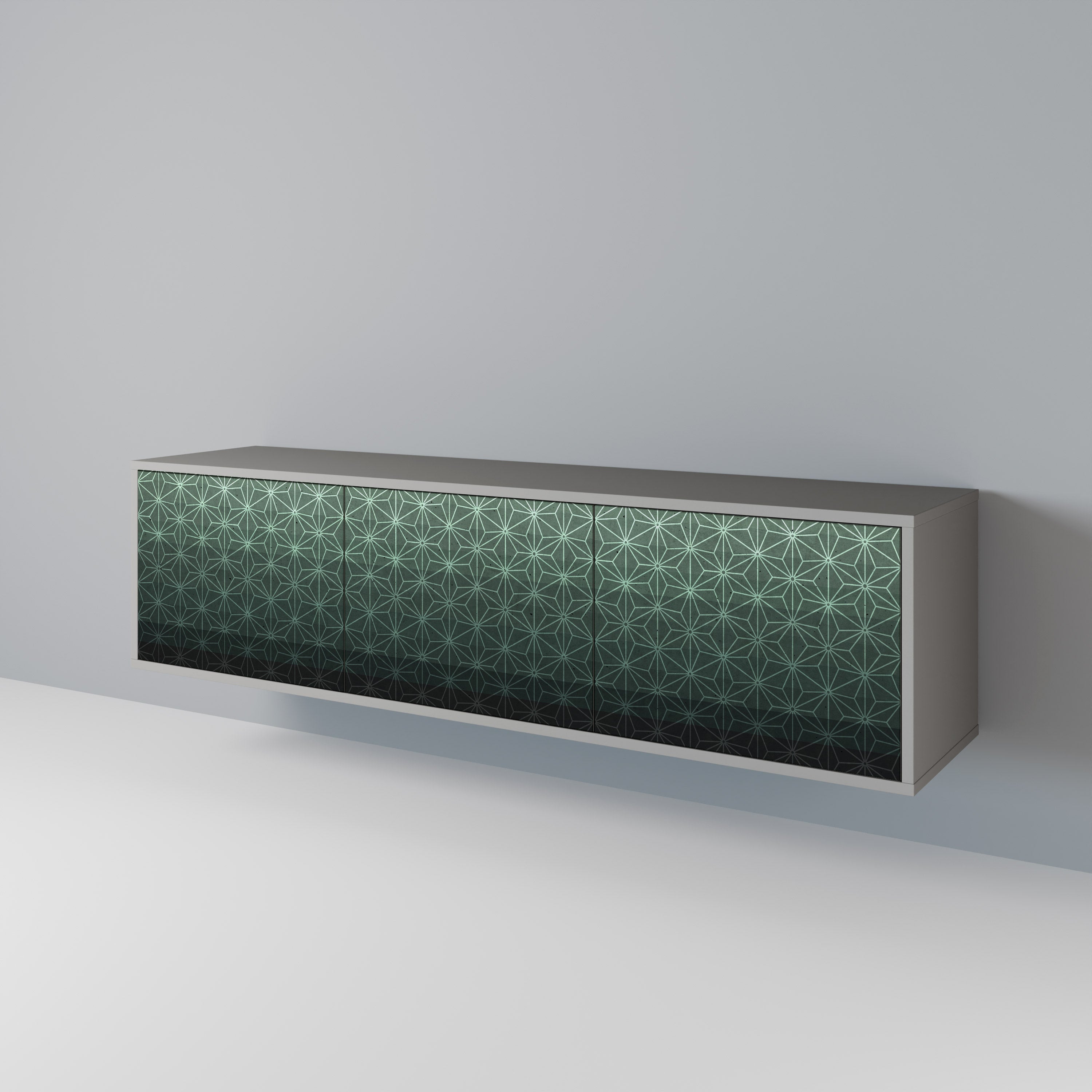 ORNAMENENTAL GLIMMER 3θυρο έπιπλο τηλεόρασης σε γκρι φινίρισμα