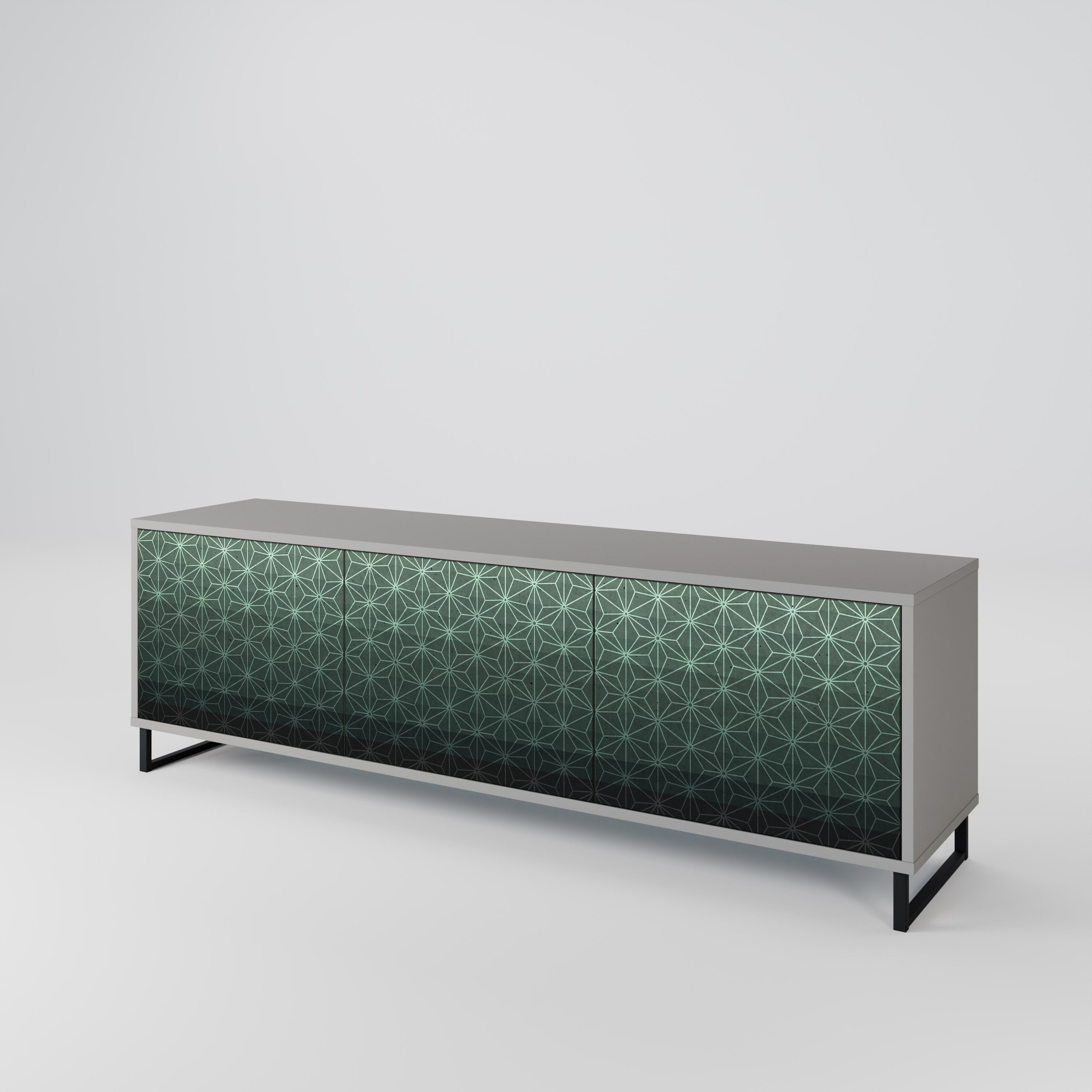 ORNAMENENTAL GLIMMER 3θυρο έπιπλο τηλεόρασης σε γκρι φινίρισμα