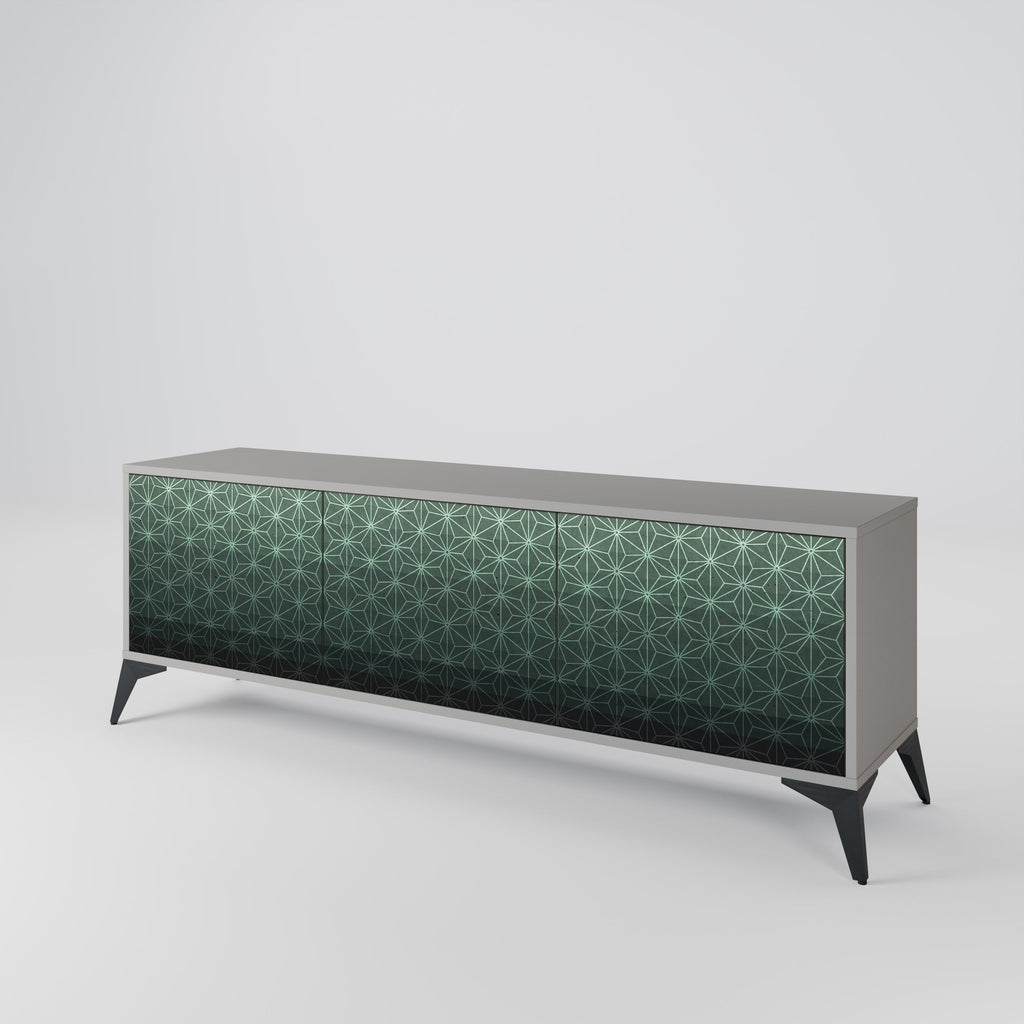 ORNAMENENTAL GLIMMER 3θυρο έπιπλο τηλεόρασης σε γκρι φινίρισμα