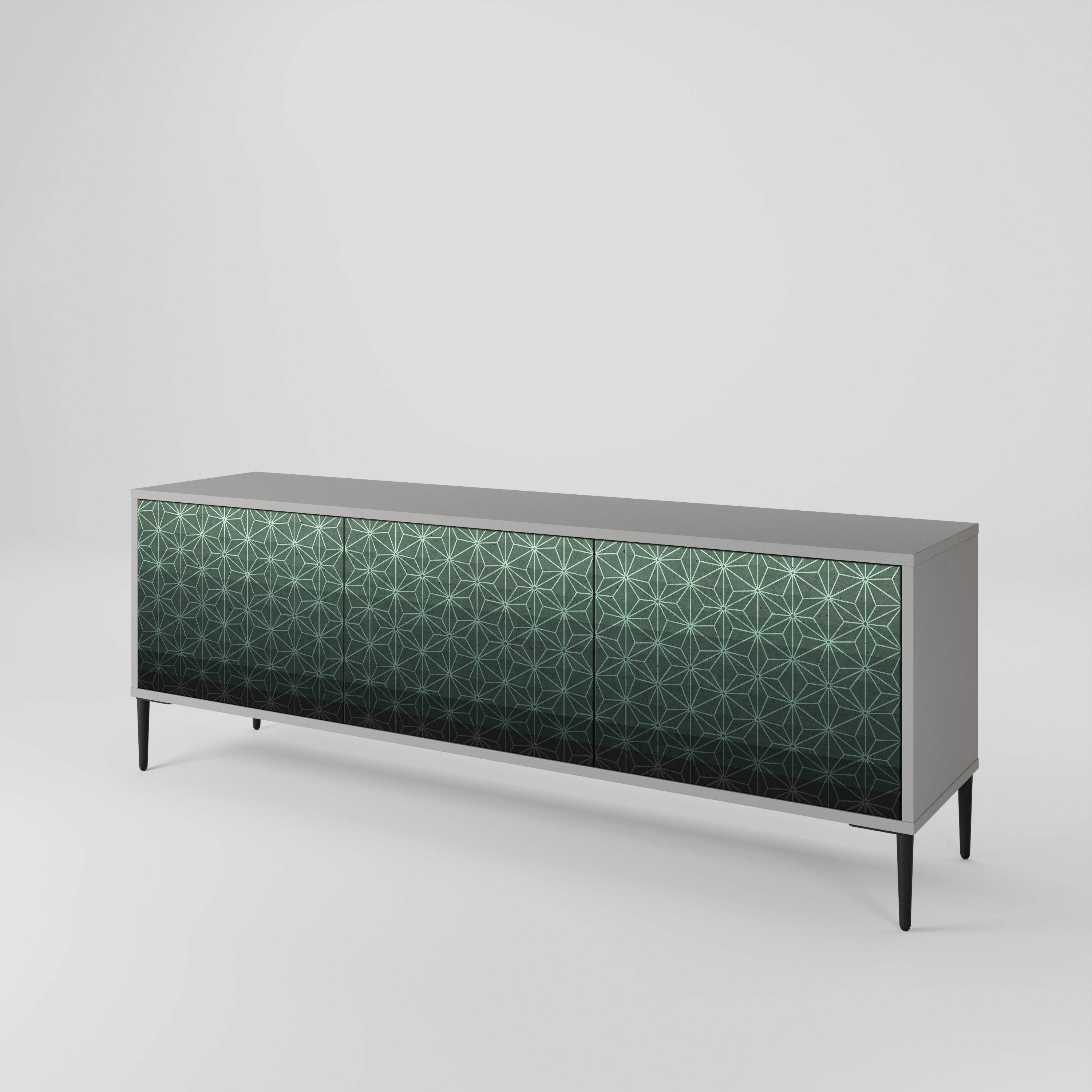 ORNAMENENTAL GLIMMER 3θυρο έπιπλο τηλεόρασης σε γκρι φινίρισμα