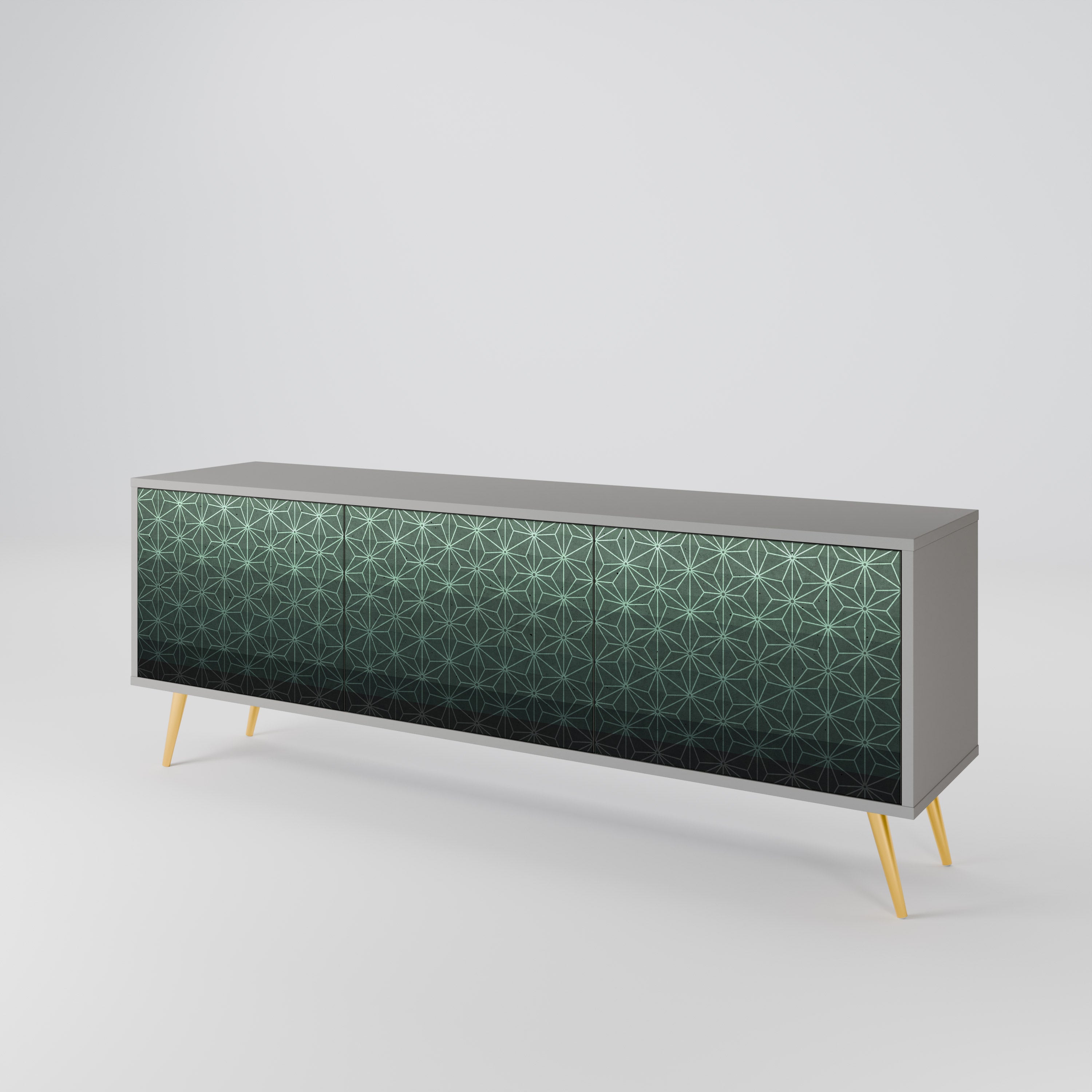 ORNAMENENTAL GLIMMER 3θυρο έπιπλο τηλεόρασης σε γκρι φινίρισμα