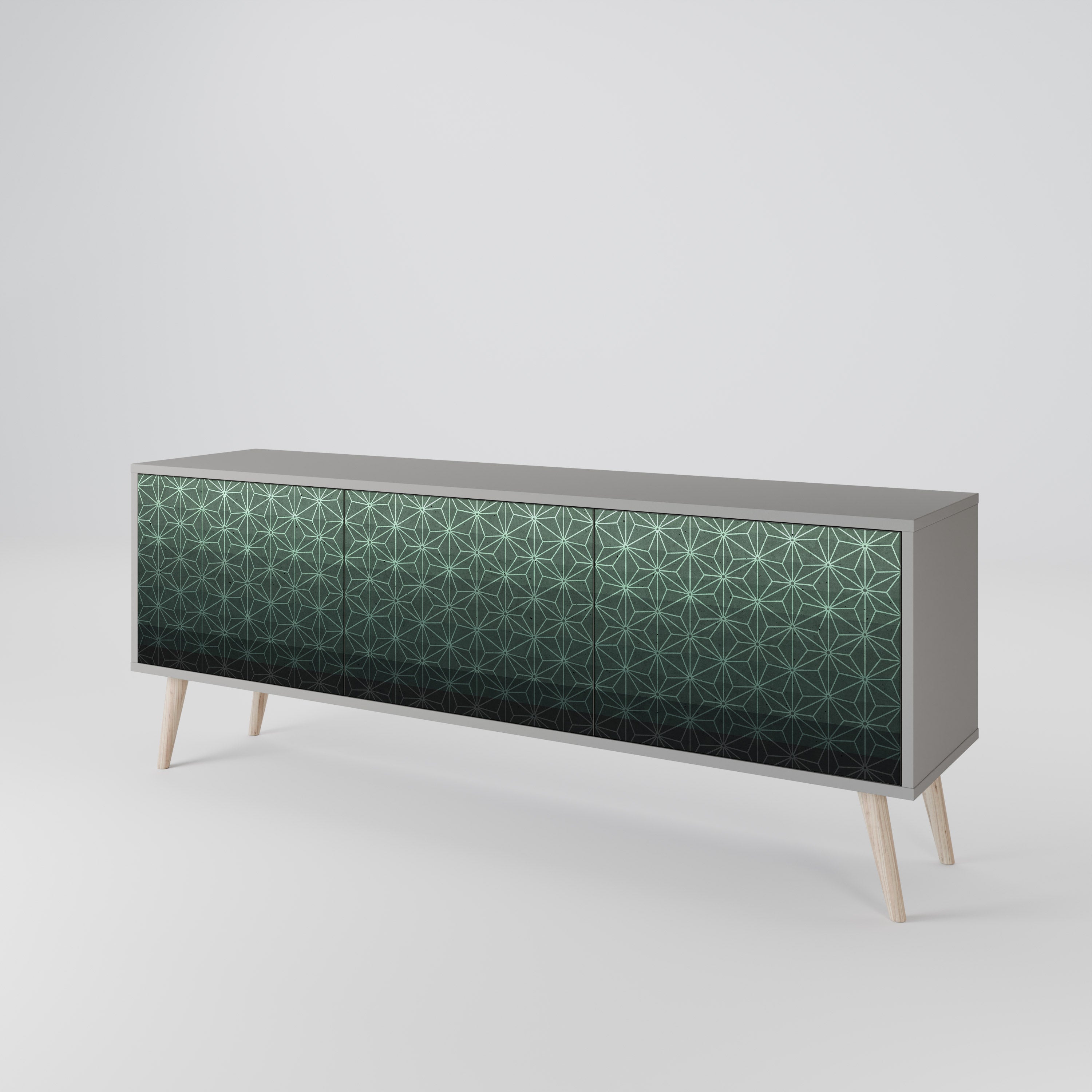 ORNAMENENTAL GLIMMER 3θυρο έπιπλο τηλεόρασης σε γκρι φινίρισμα