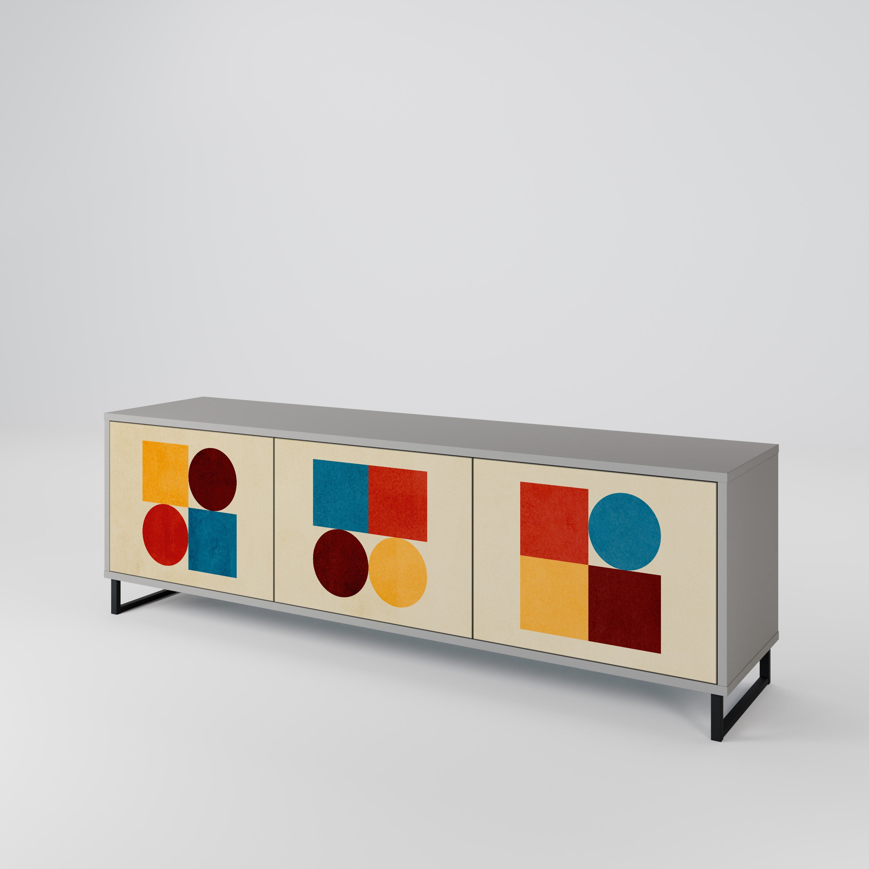 GEOMETRIC PUZZLE Έπιπλο τηλεόρασης 3-θυρών