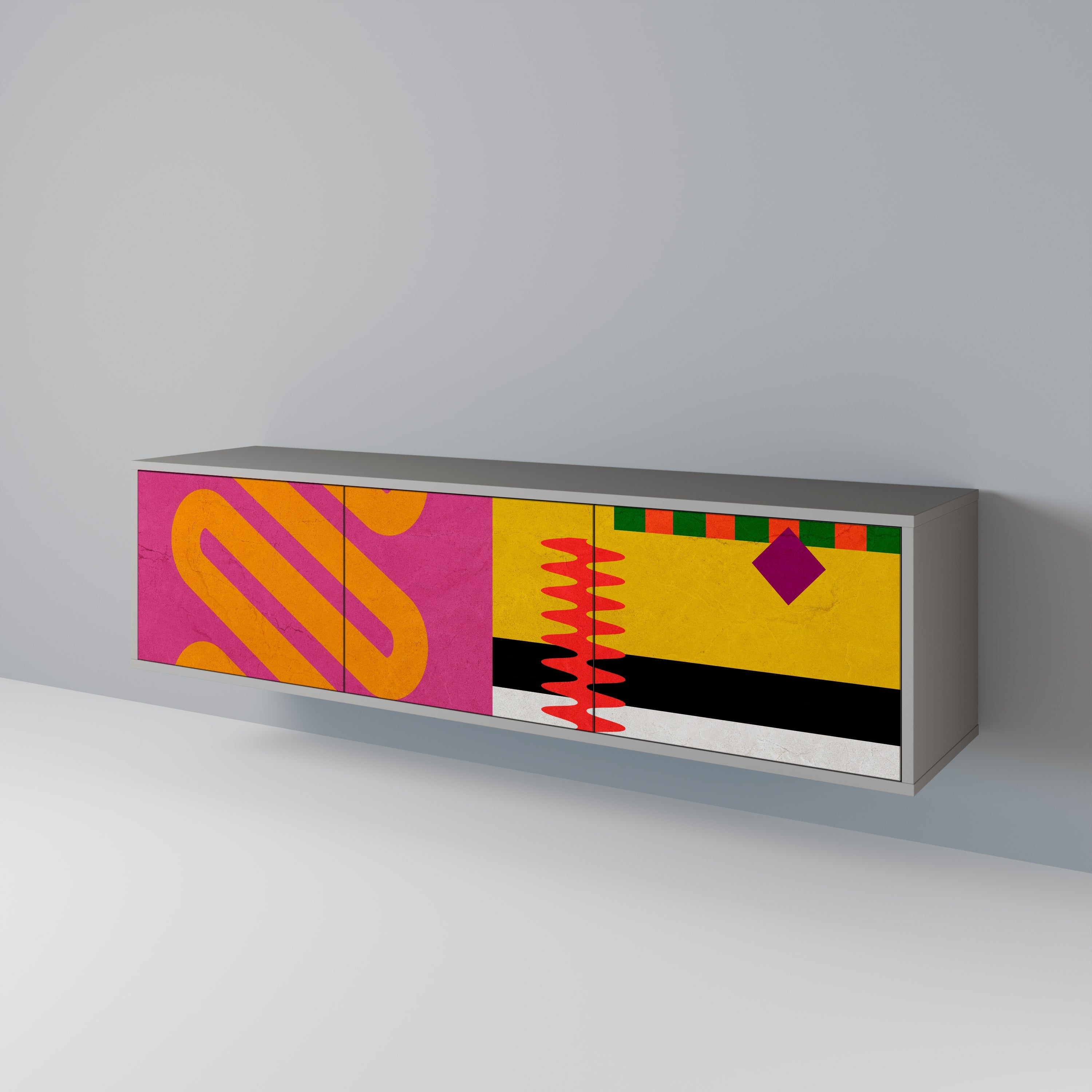 Βάση τηλεόρασης VIVID ART 3 θυρών σε γκρι φινίρισμα