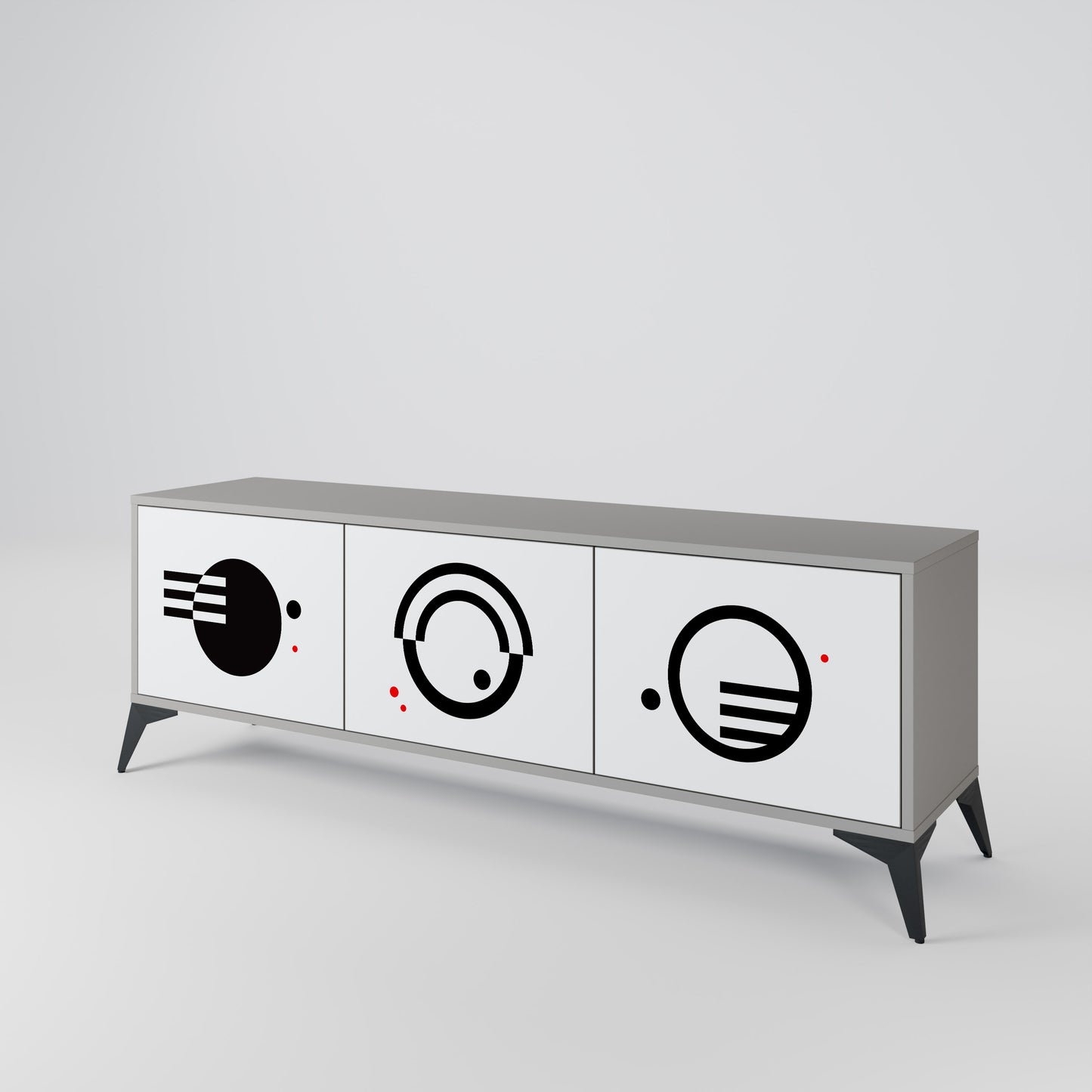 BLACK AND WHITE COMBINATION Έπιπλο τηλεόρασης 3-θυρών