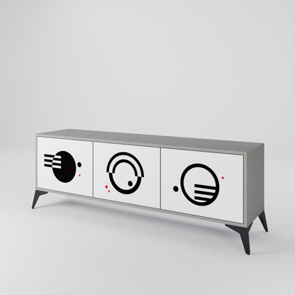 BLACK AND WHITE COMBINATION Έπιπλο τηλεόρασης 3-θυρών