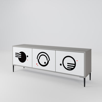 BLACK AND WHITE COMBINATION Έπιπλο τηλεόρασης 3-θυρών