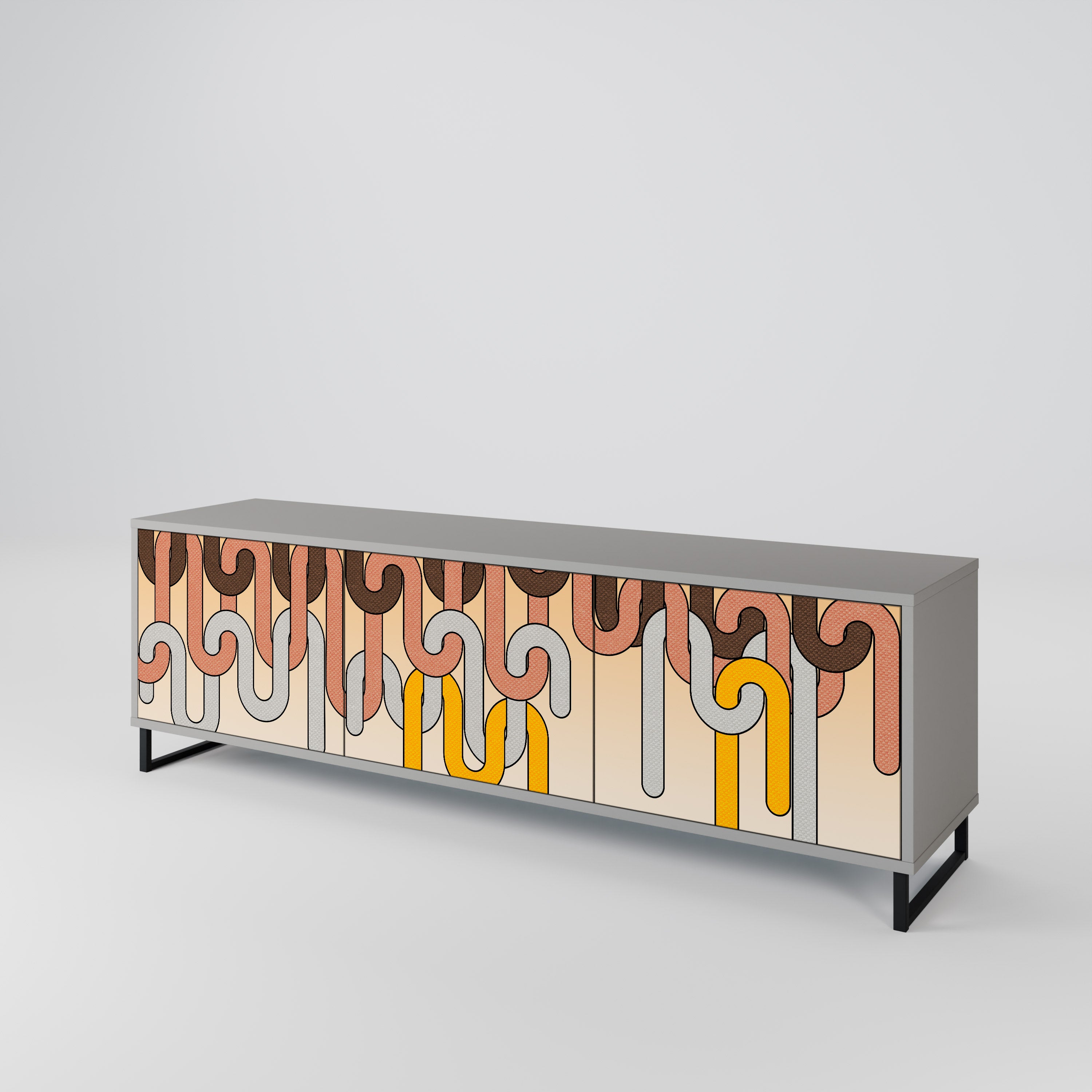 COLORFUL STRINGS 3-Door TV Cabinet