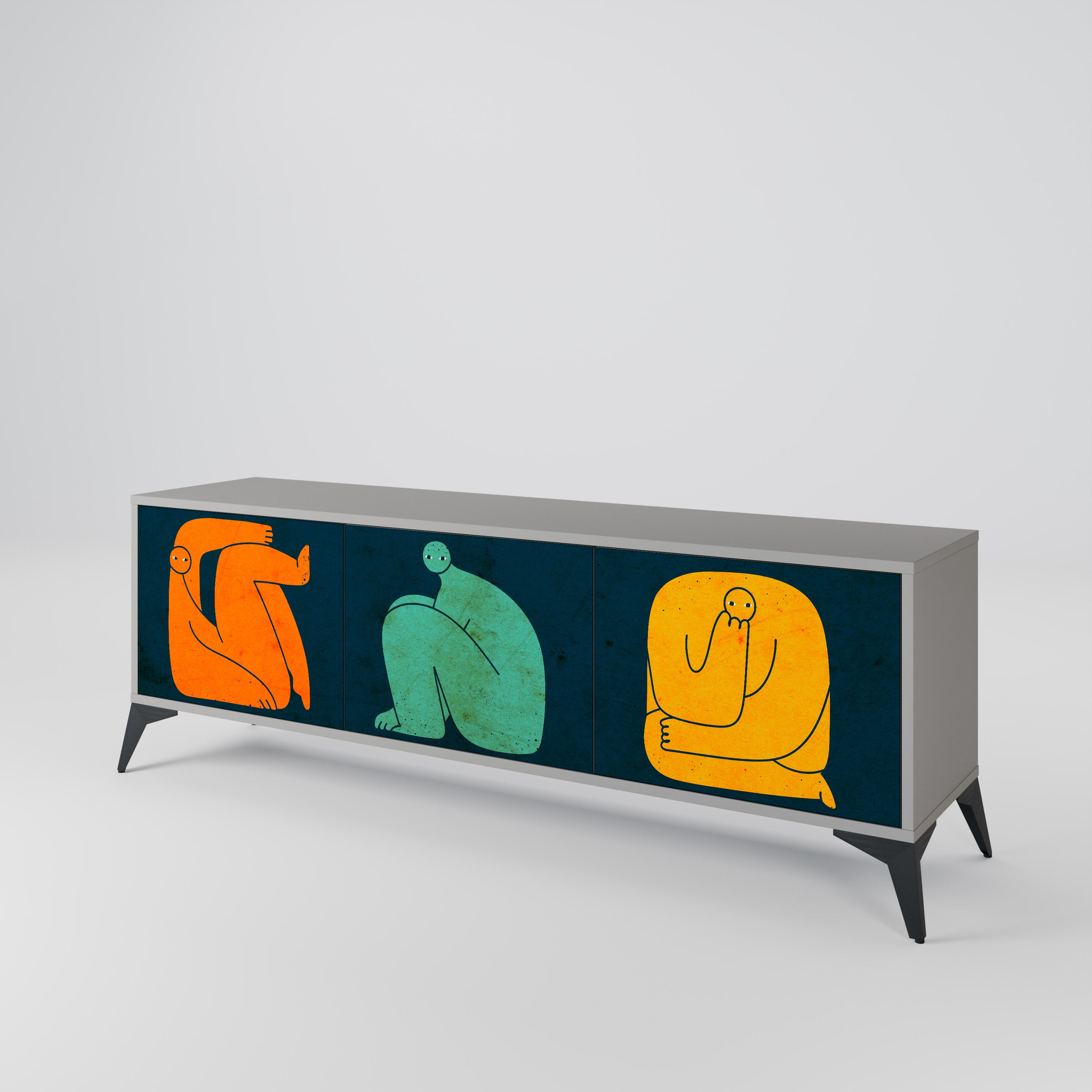 TOGETHER BUT SEPARATELY 3-Door TV Cabinet