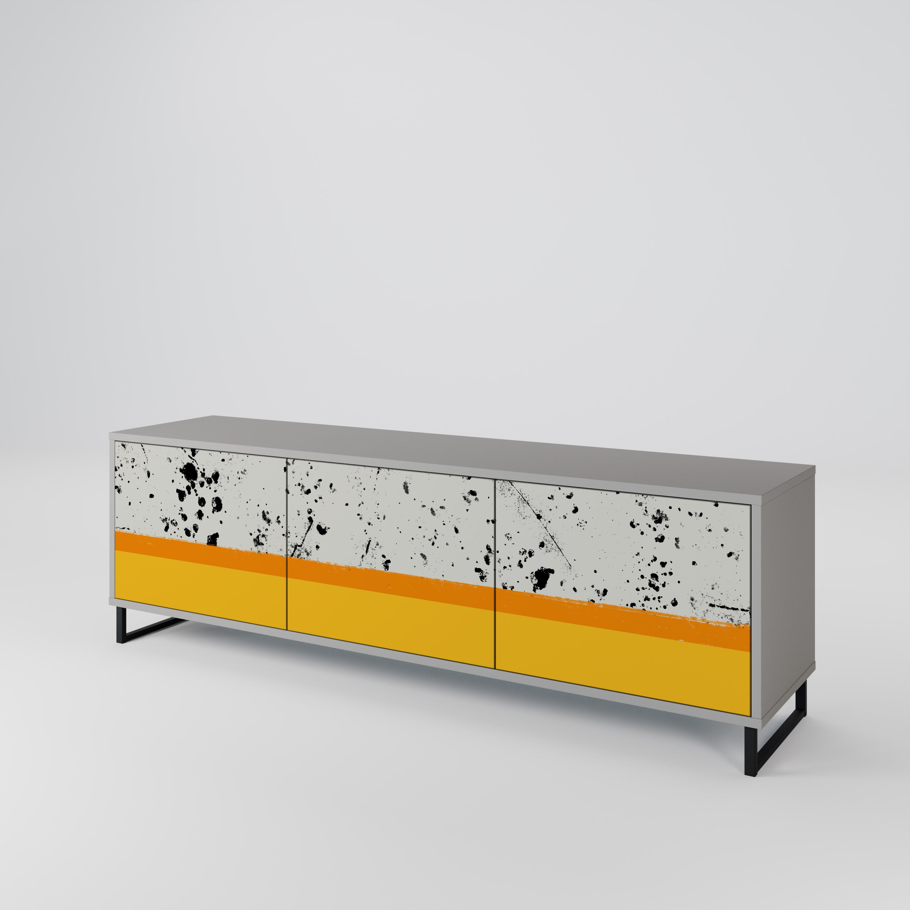 DYED BY ORANGE 3-Door TV Cabinet