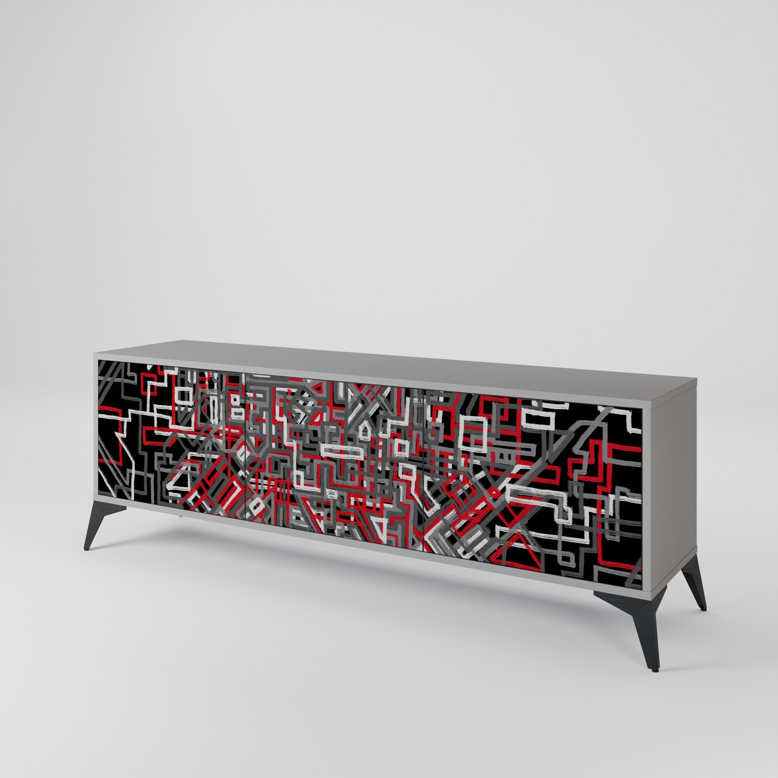 BROKEN LINES 3-Door TV Cabinet