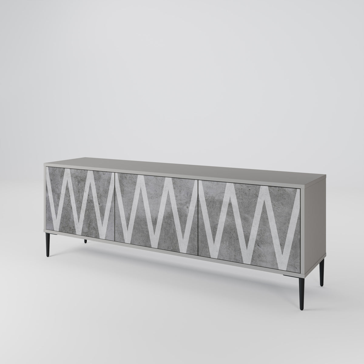 SOLID ZIG ZAG 3-Door TV Cabinet
