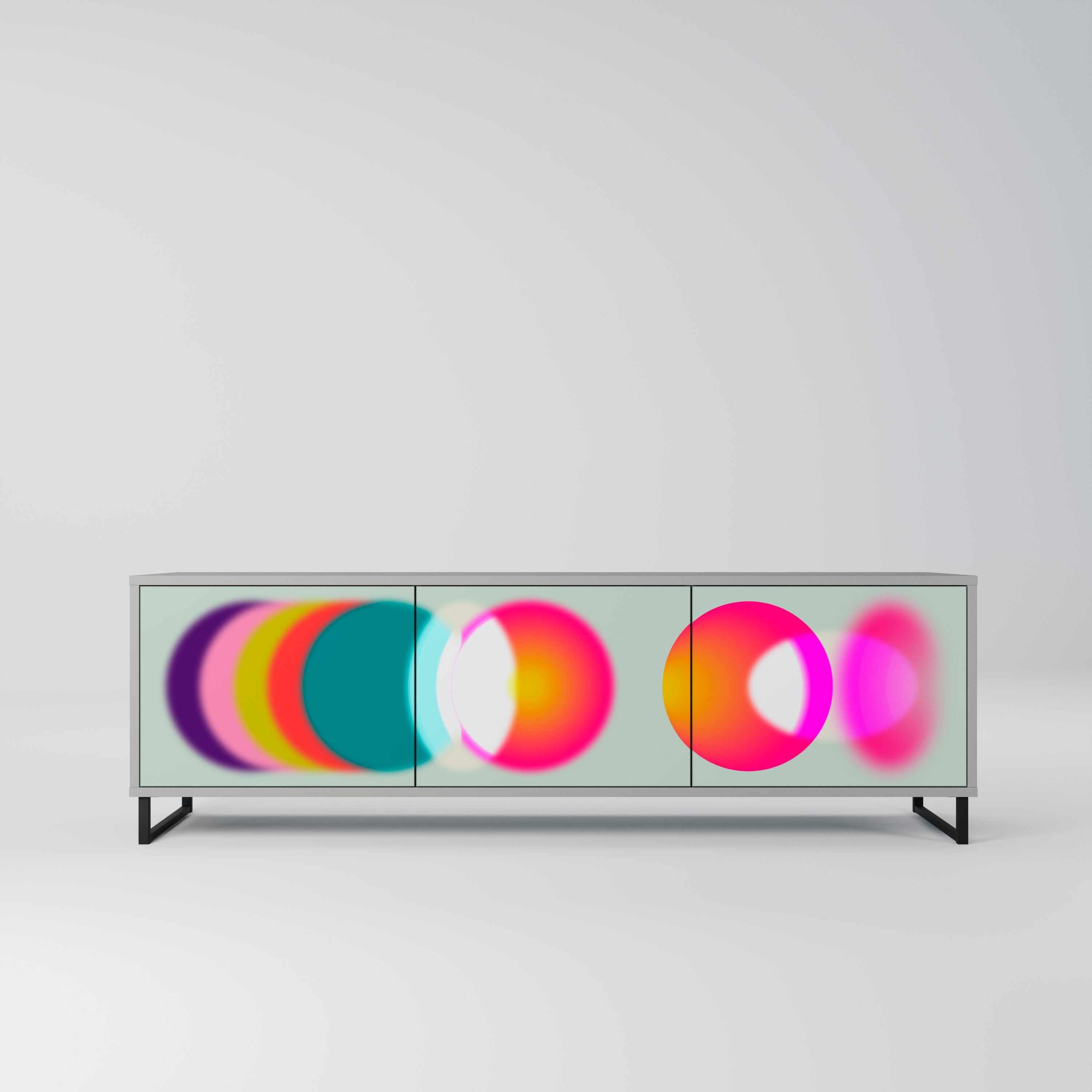 SYMPHONY OF COLORS 3θυρη βάση τηλεόρασης σε γκρι φινίρισμα