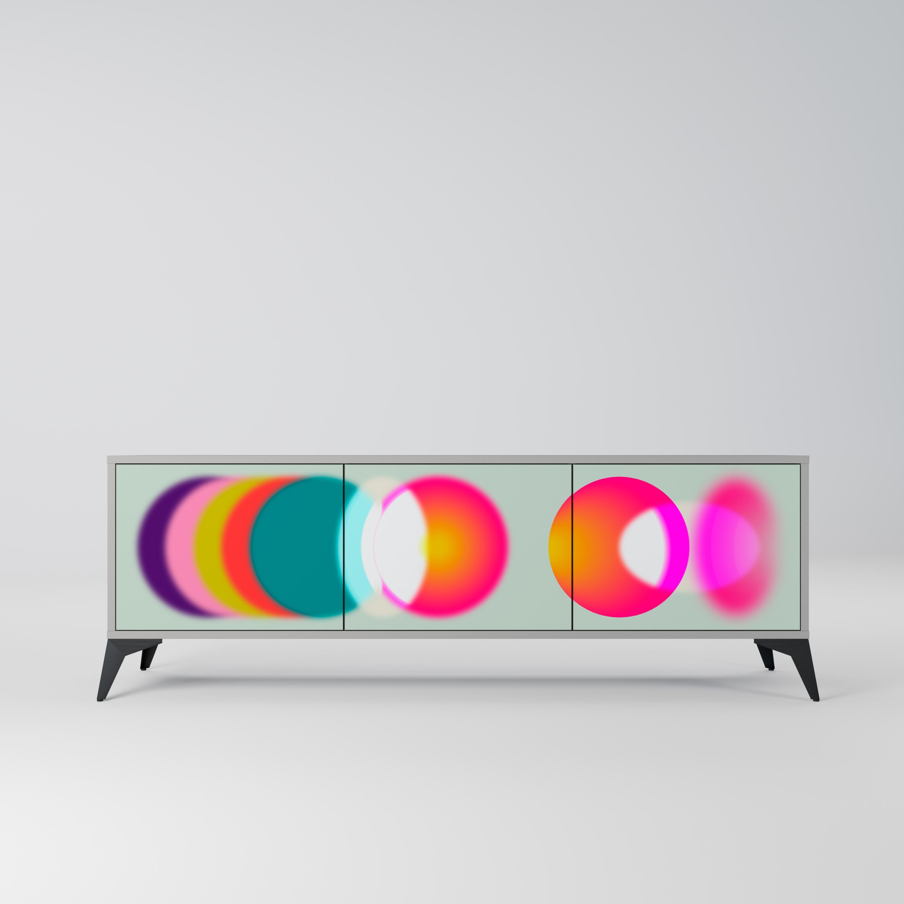 SYMPHONY OF COLORS 3θυρη βάση τηλεόρασης σε γκρι φινίρισμα