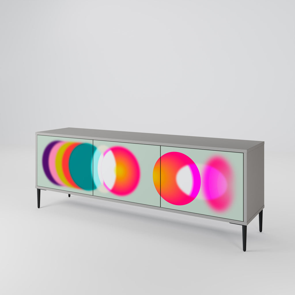 SYMPHONY OF COLORS 3θυρη βάση τηλεόρασης σε γκρι φινίρισμα