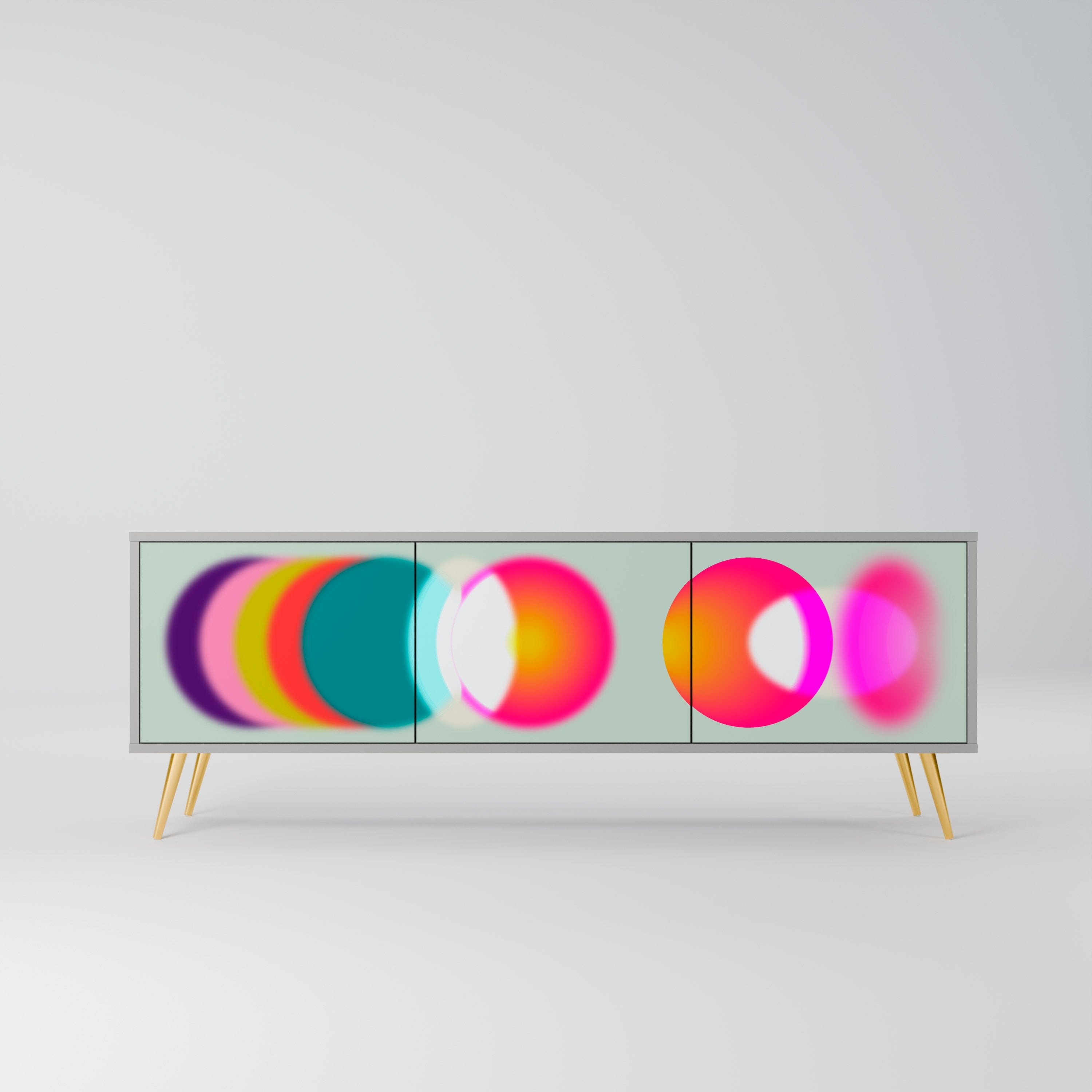 SYMPHONY OF COLORS 3θυρη βάση τηλεόρασης σε γκρι φινίρισμα