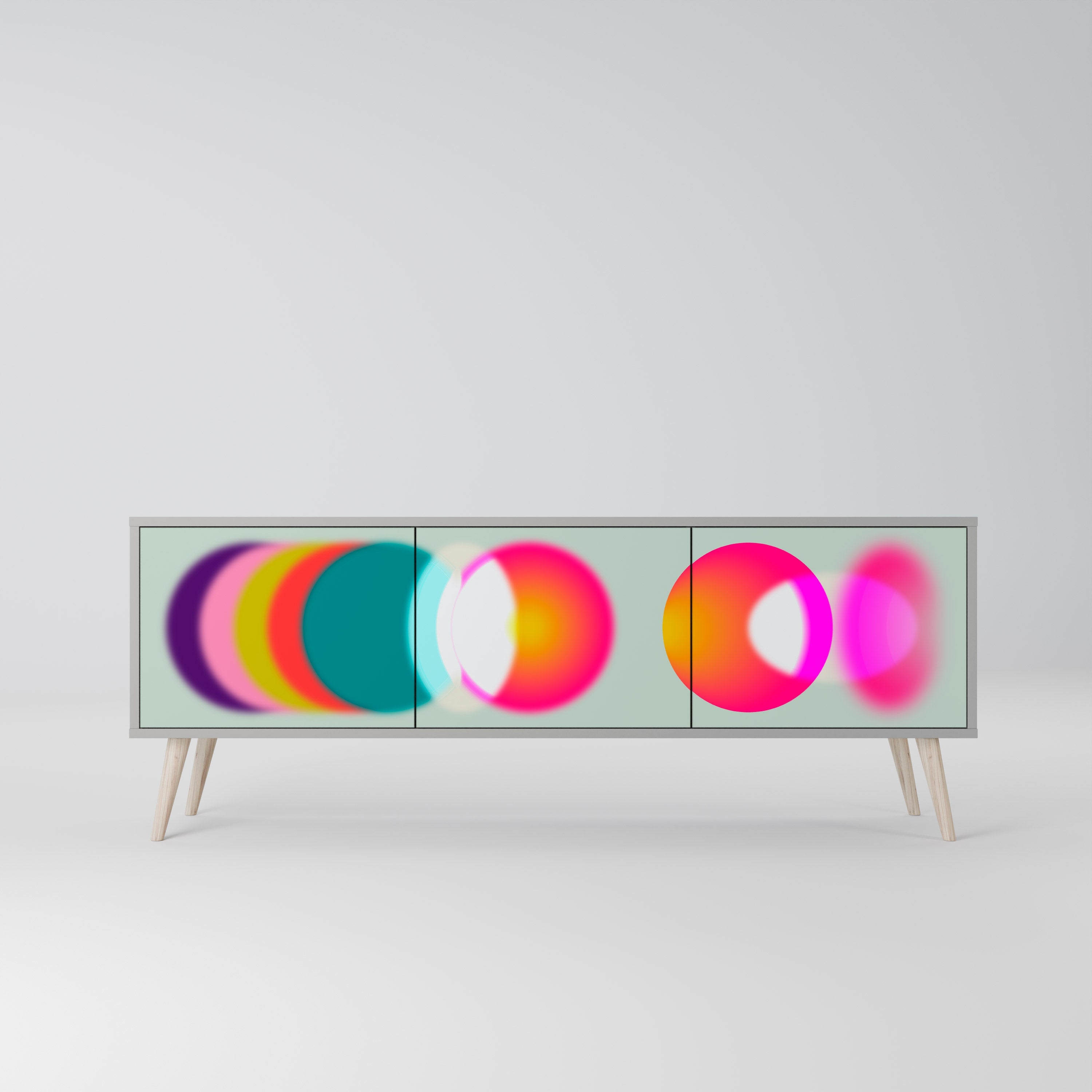 SYMPHONY OF COLORS 3θυρη βάση τηλεόρασης σε γκρι φινίρισμα