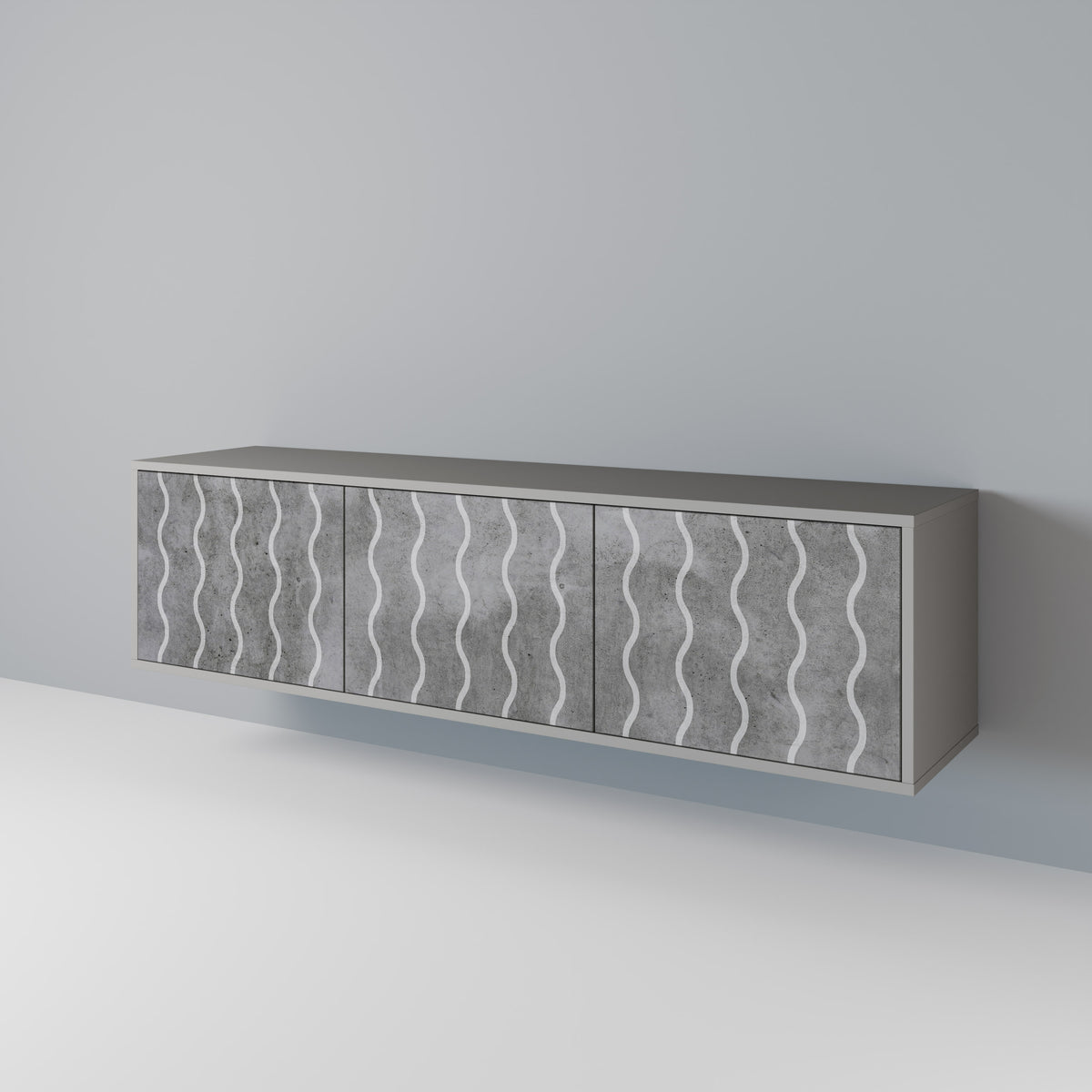 WAVES OF CONCRETE 3-Door TV Cabinet