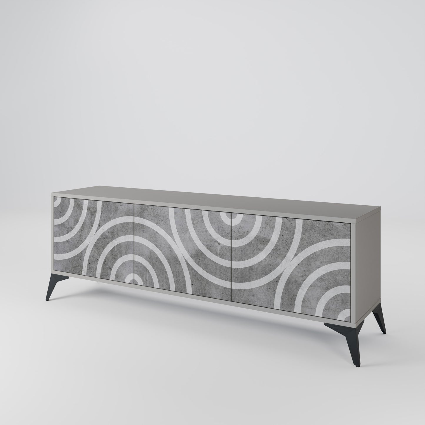 CIRCLE CONCRETE 3-Door TV Cabinet