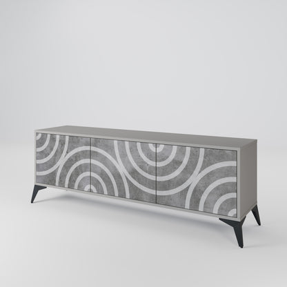 CIRCLE CONCRETE 3-Door TV Cabinet