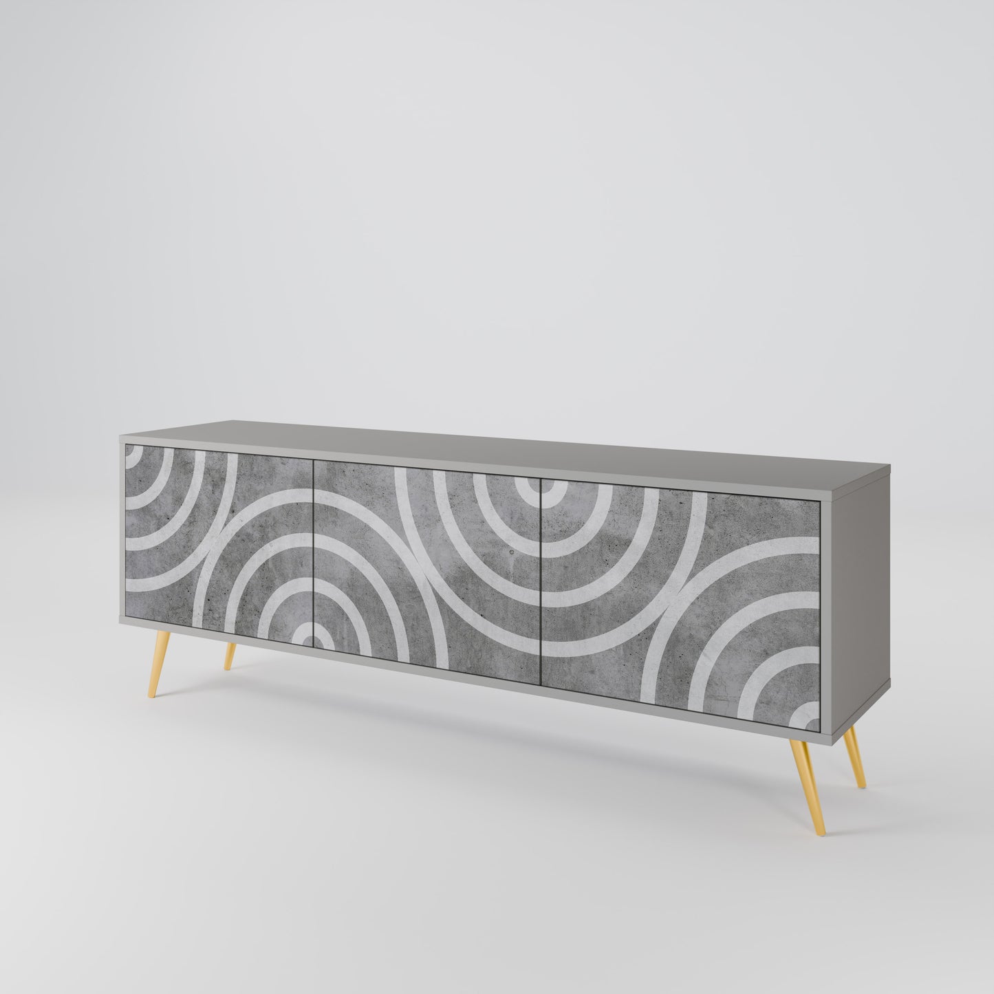 CIRCLE CONCRETE 3-Door TV Cabinet