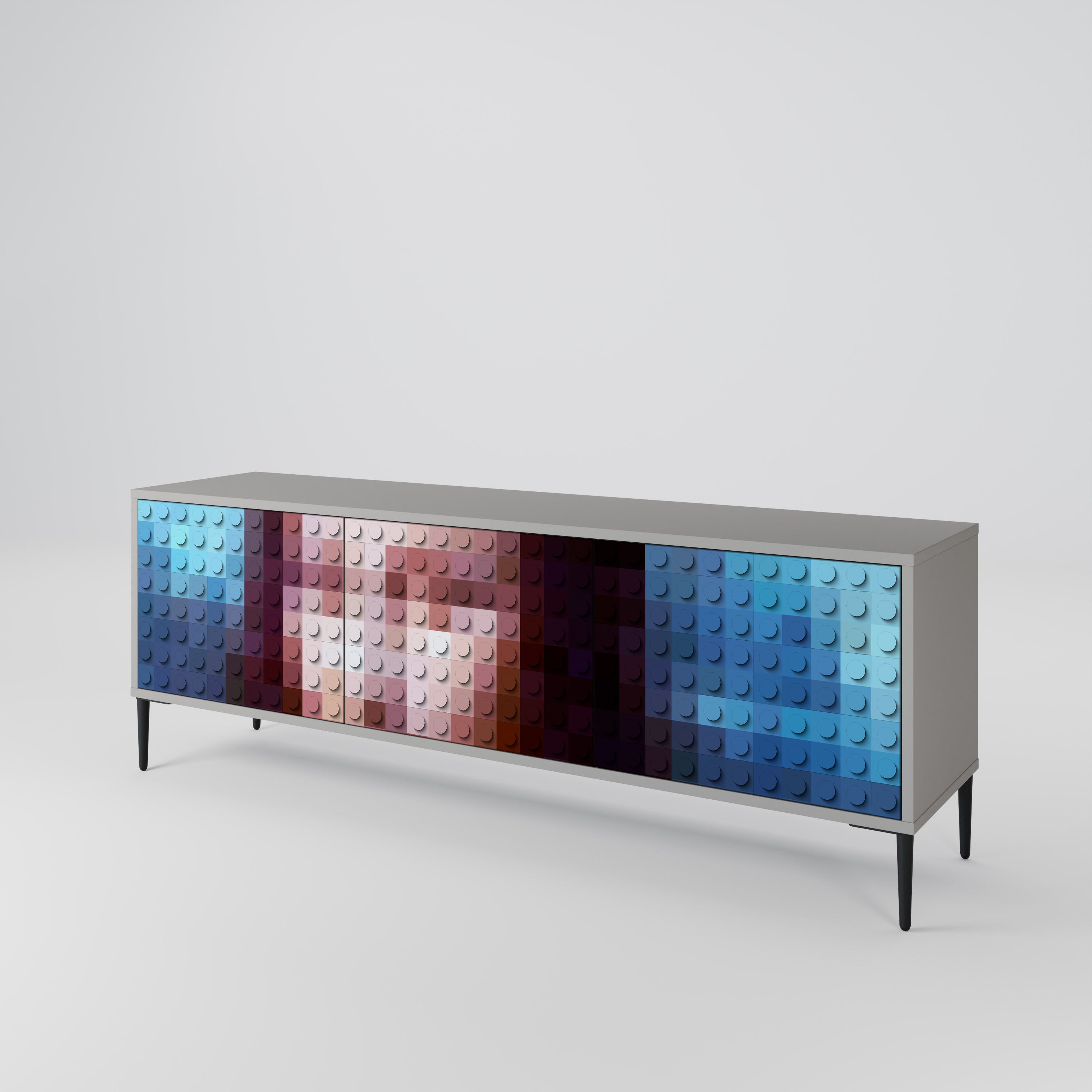 CONSTRUCTIVE ART 3-Door TV Cabinet