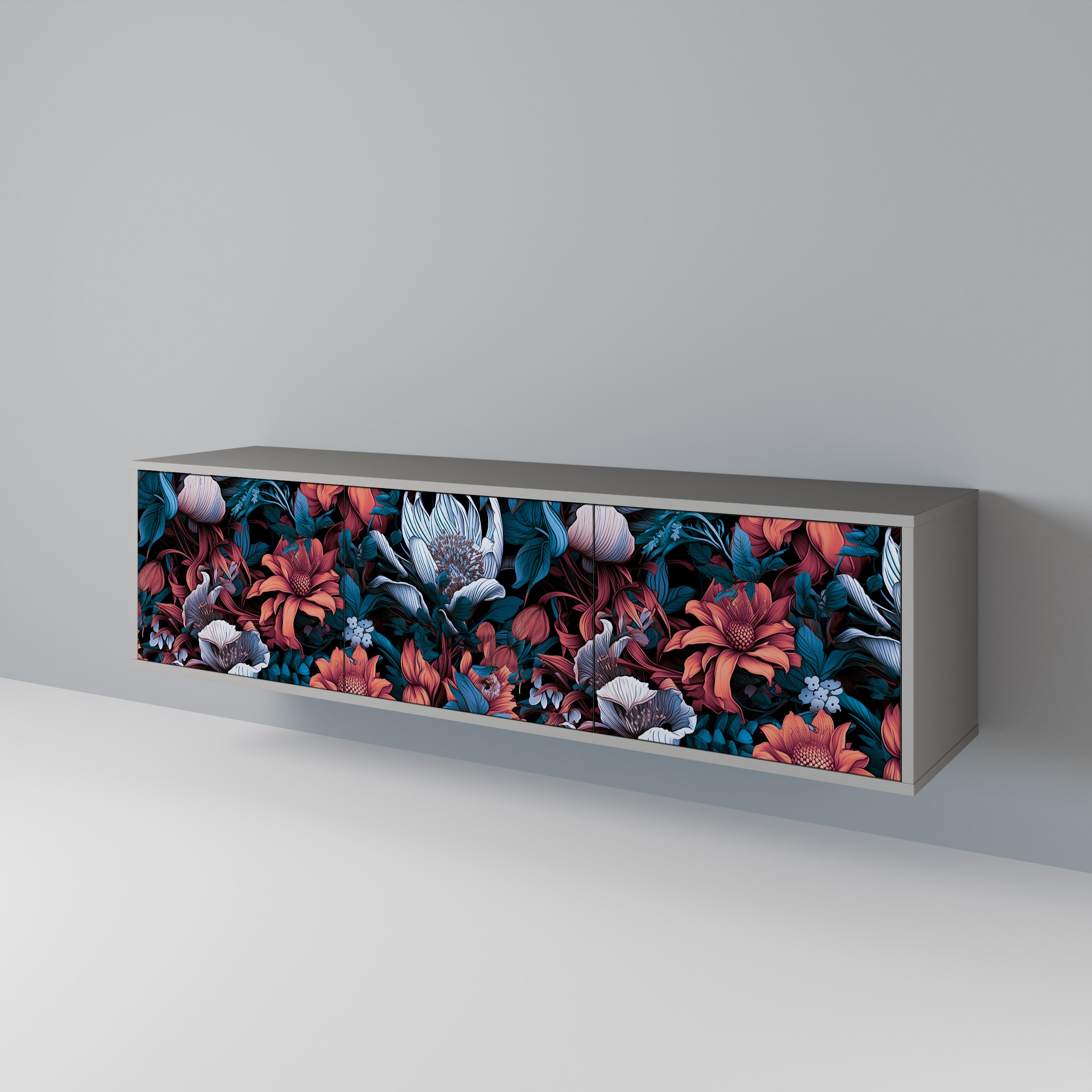ETHEREAL BLOSSOMS 3-Door TV Cabinet