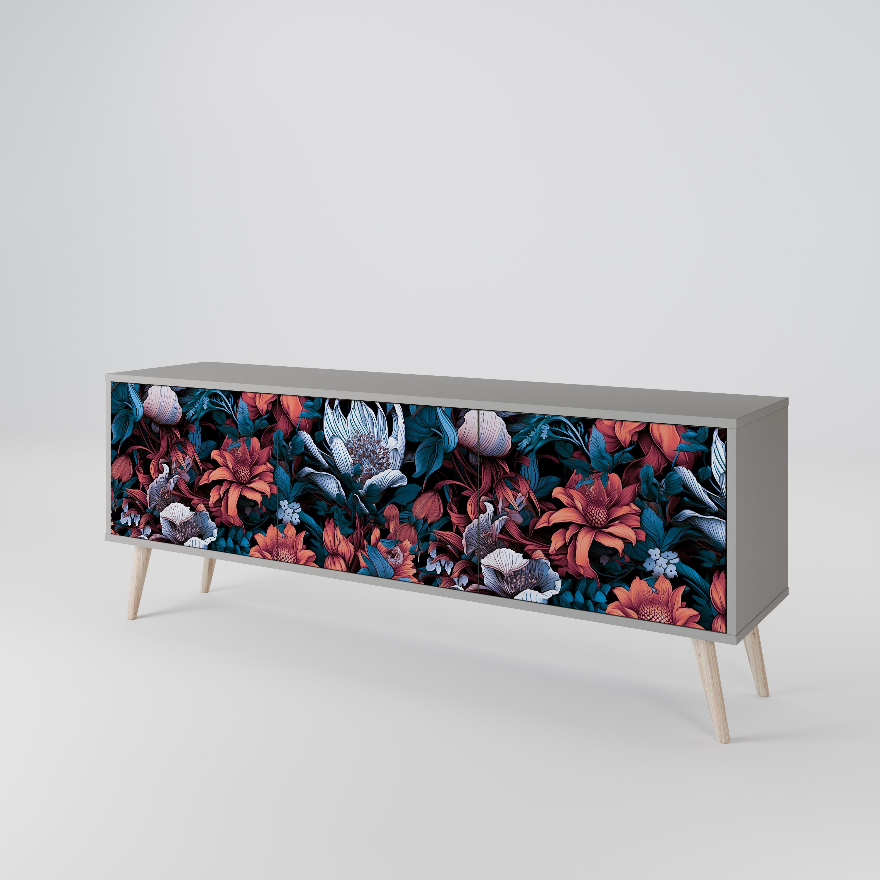 ETHEREAL BLOSSOMS 3-Door TV Cabinet
