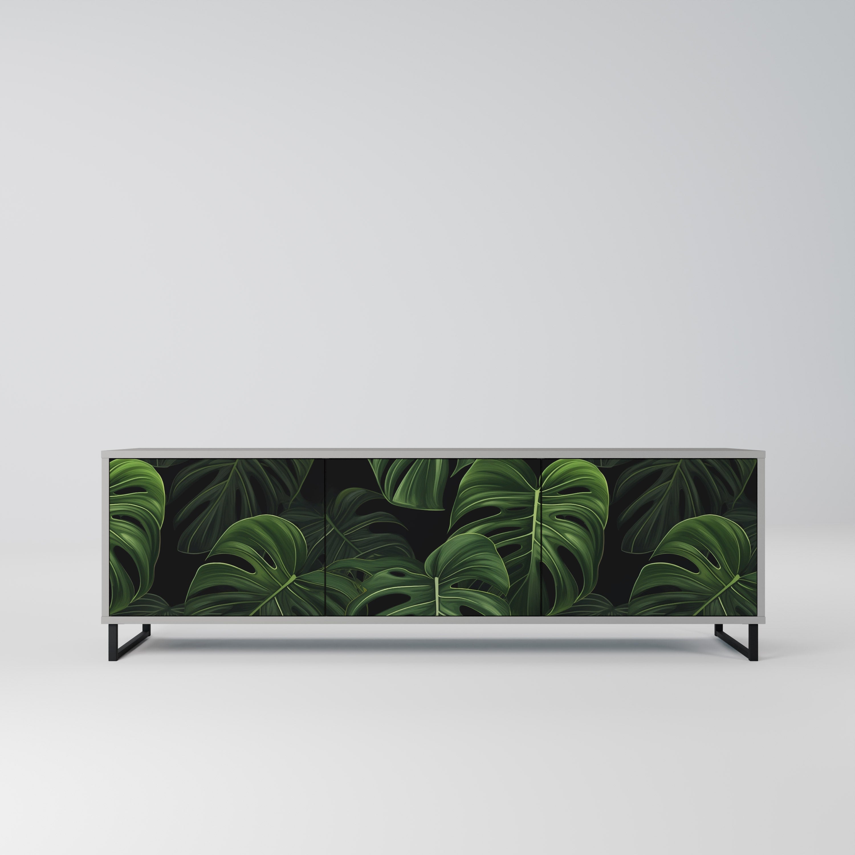 INFINITE MONSTERA Τρίθυρη βάση τηλεόρασης σε γκρι φινίρισμα