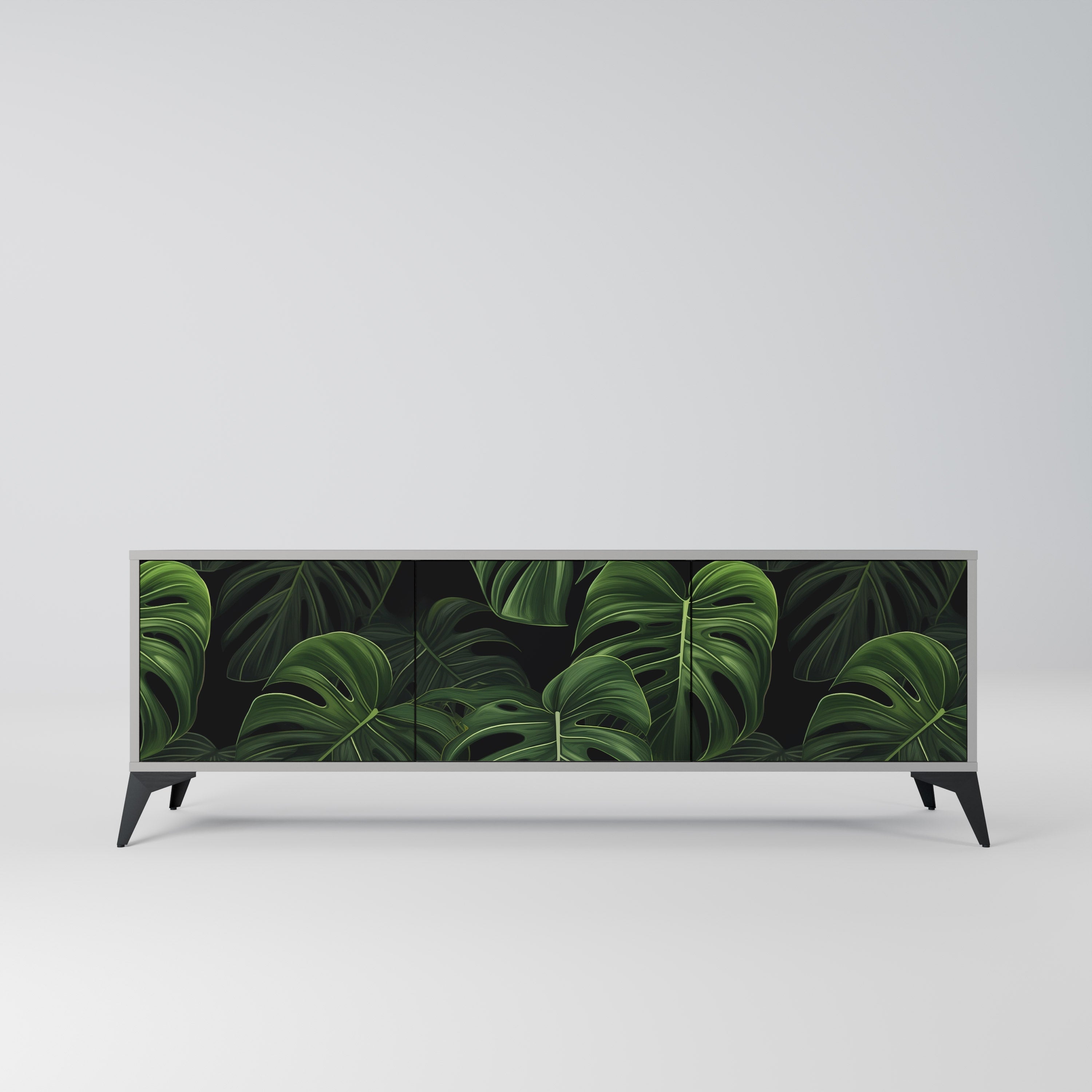 INFINITE MONSTERA Τρίθυρη βάση τηλεόρασης σε γκρι φινίρισμα