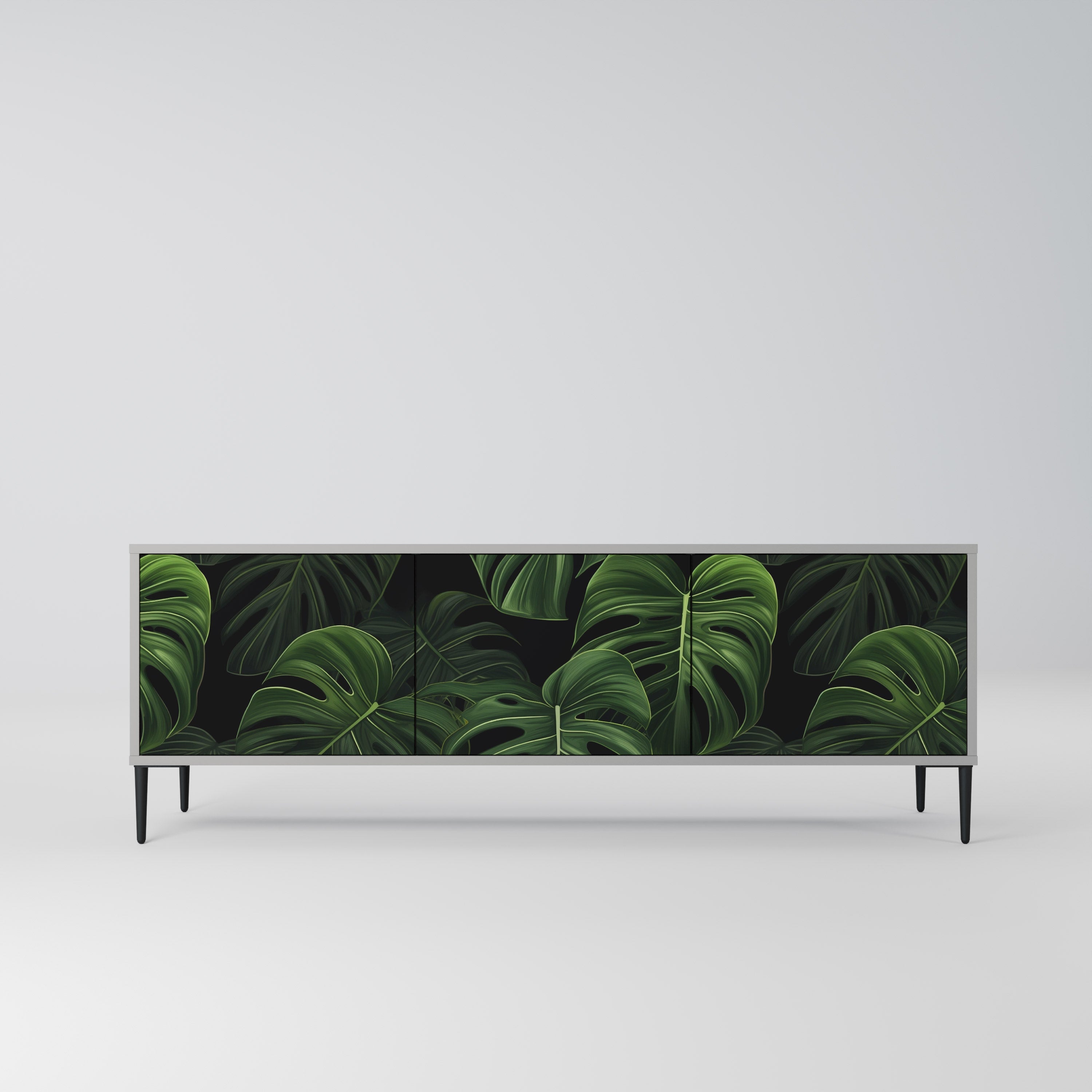INFINITE MONSTERA Τρίθυρη βάση τηλεόρασης σε γκρι φινίρισμα